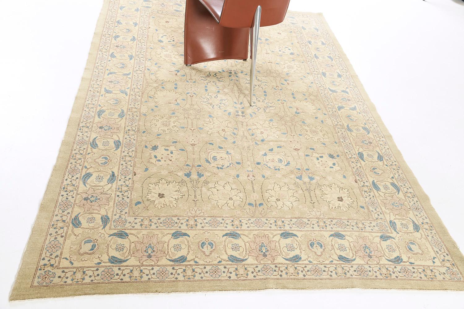 Wool Natural Dye Classic Tabriz Design Rug, Fable Collection from Mehraban For Sale
