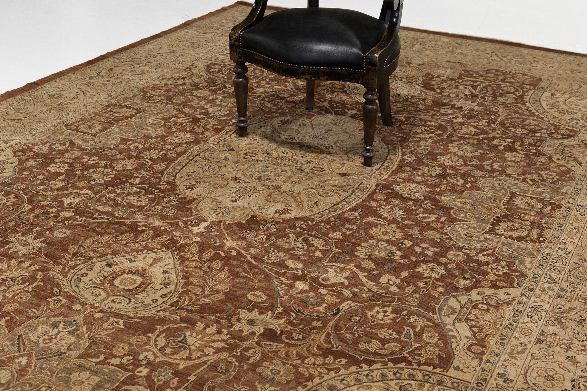 Hand-Knotted Natural Dye Classic Tabriz Revival Rug For Sale