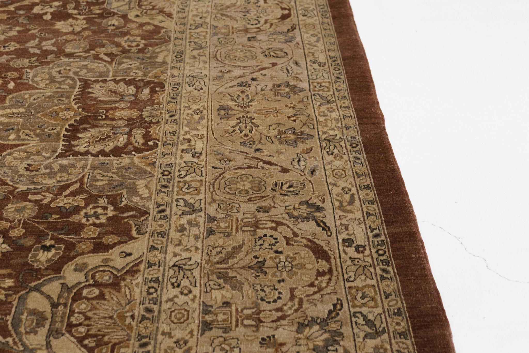 Contemporary Natural Dye Classic Tabriz Revival Rug For Sale