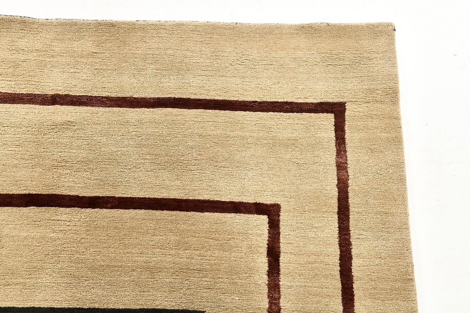 Natural Dye Contemporary Design Rug Mondrian Collection from Mehraban For Sale 2
