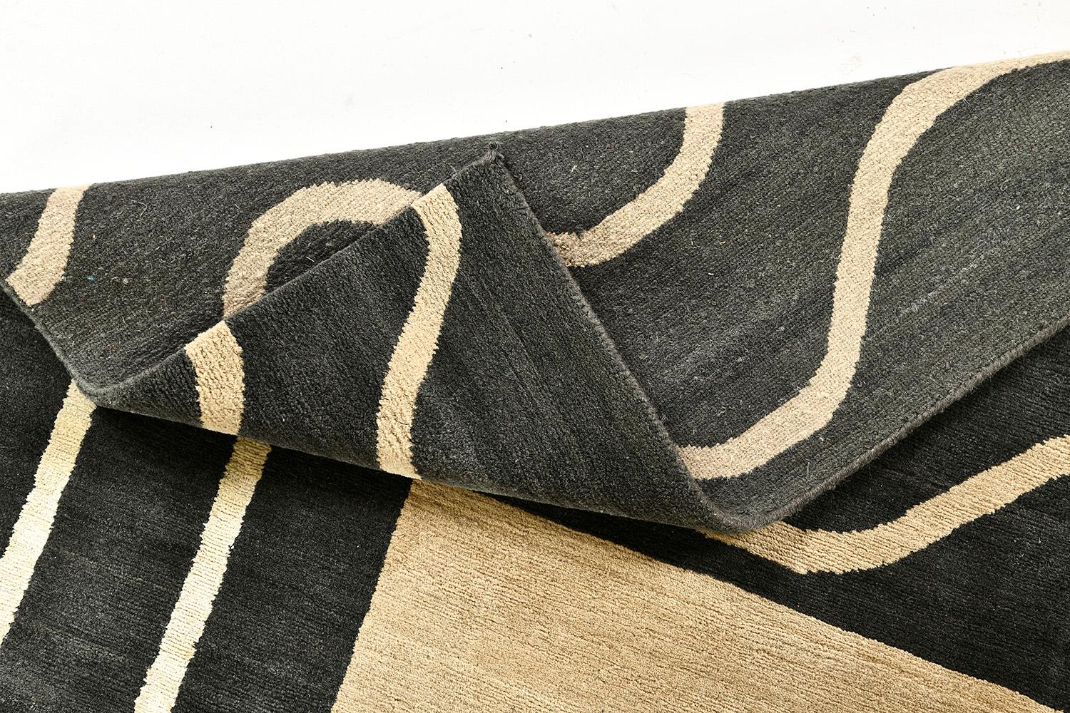Tappeto di design contemporaneo a tintura naturale della collezione Mondrian di Mehraban Rugs in vendita 6