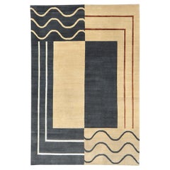 Natural Dye Contemporary Design Rug Mondrian Collection from Mehraban