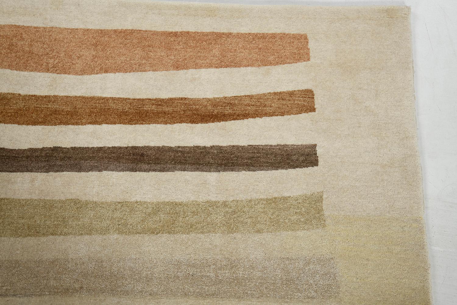 Natural Dye Zeitgenössisches Design Quadratischer Teppich Mondrian Collection Modern (Handgeknüpft) im Angebot