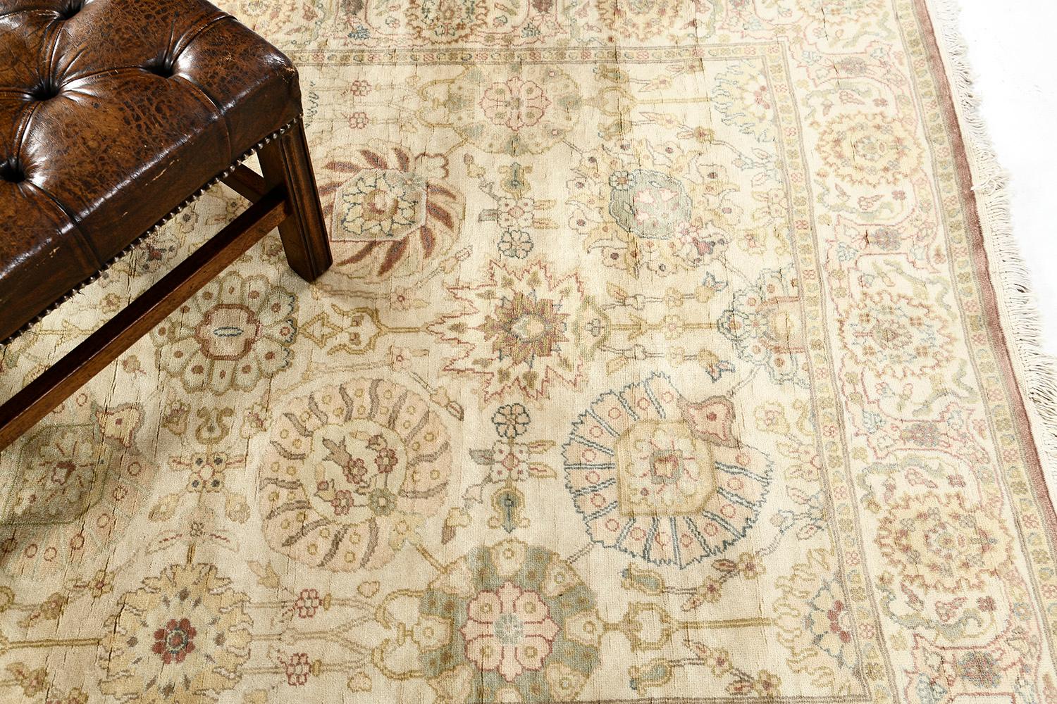 Contemporary Natural Dye Egyptian Tabriz Revival Rug For Sale