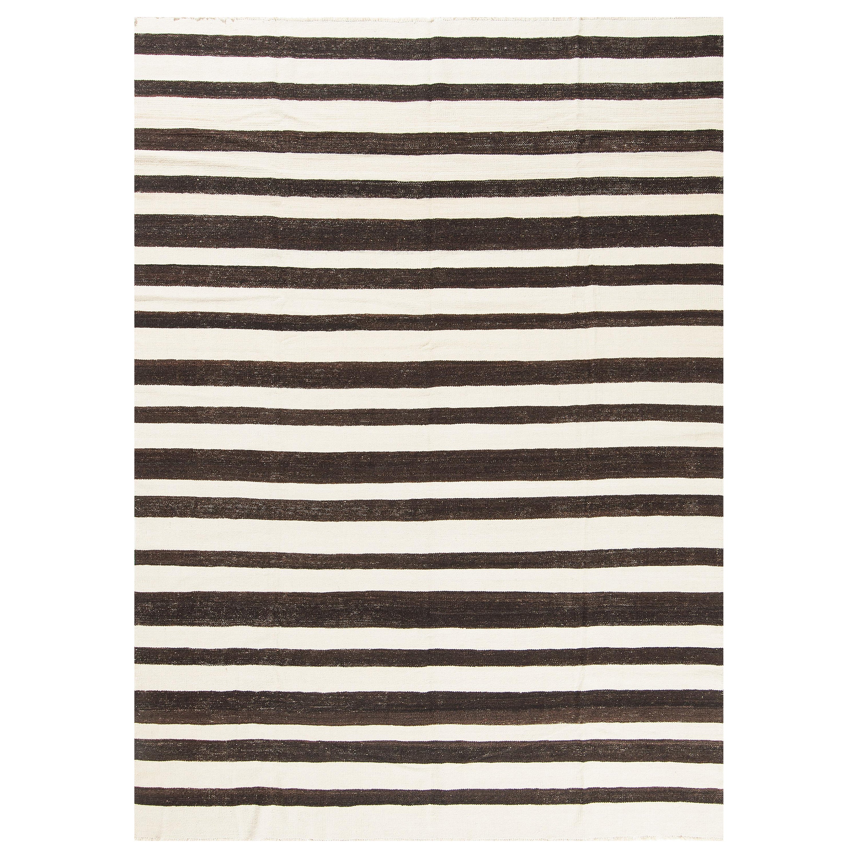 Naturfarbener Flachgewebe-Kilim im Angebot