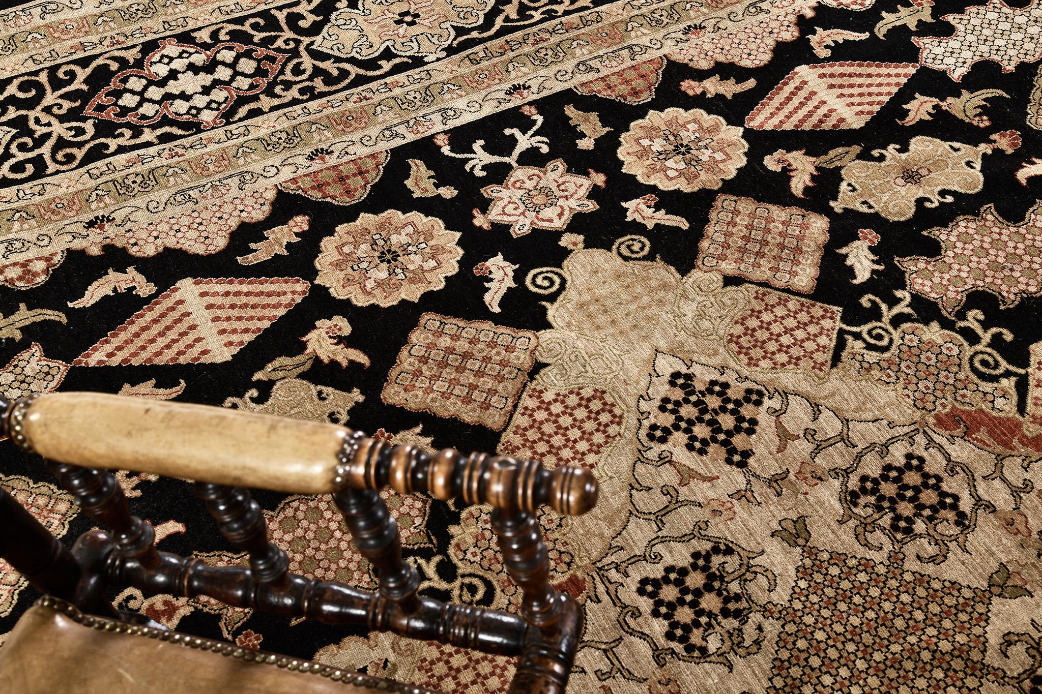 Afghan Natural Dye Kashan Mohtasham Revival D5007 Fable For Sale