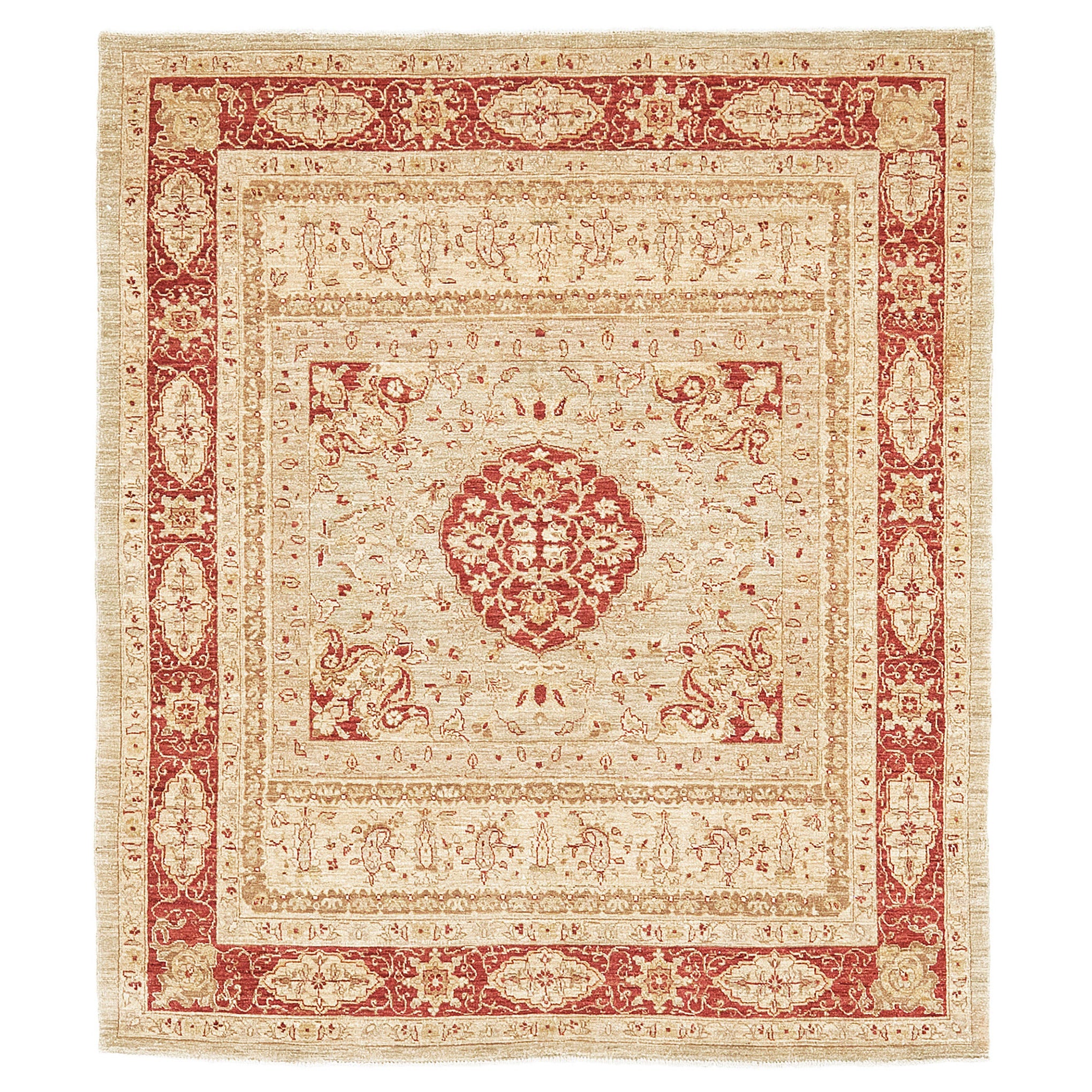 Kashan Mohtasham Revival-Teppich mit natürlichen Farbstoffen