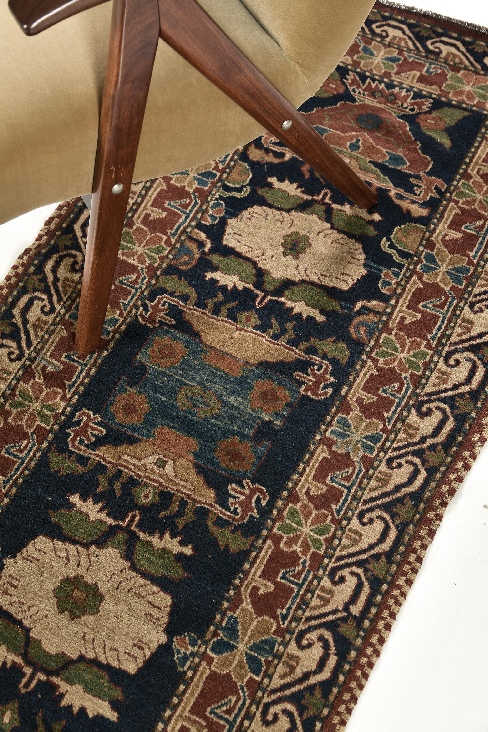 Natural Dye Kazak Runner In Good Condition For Sale In WEST HOLLYWOOD, CA