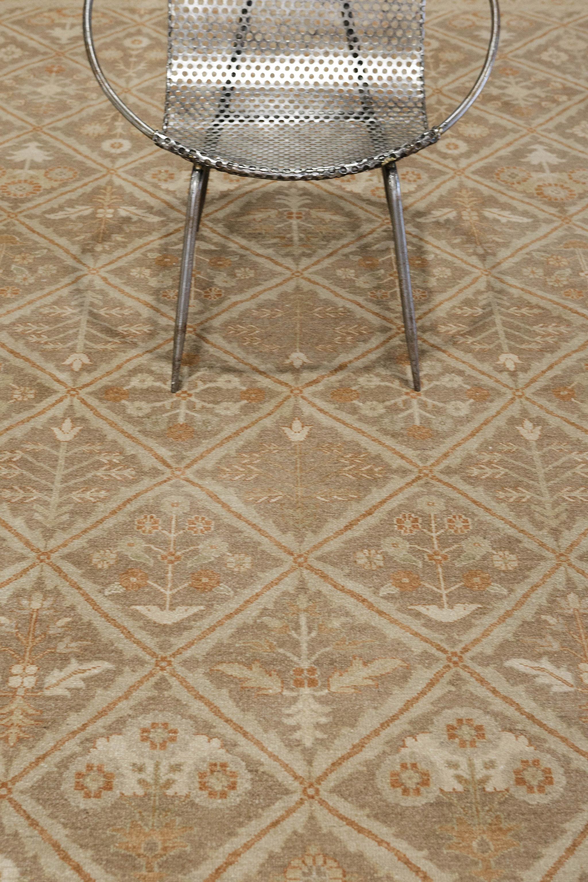 Afghan Tapis Mahal Panel Design Revive en teinture naturelle en vente