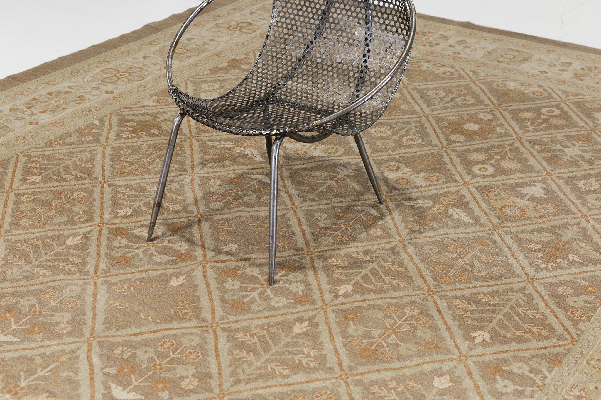 XXIe siècle et contemporain Tapis Mahal Panel Design Revive en teinture naturelle en vente