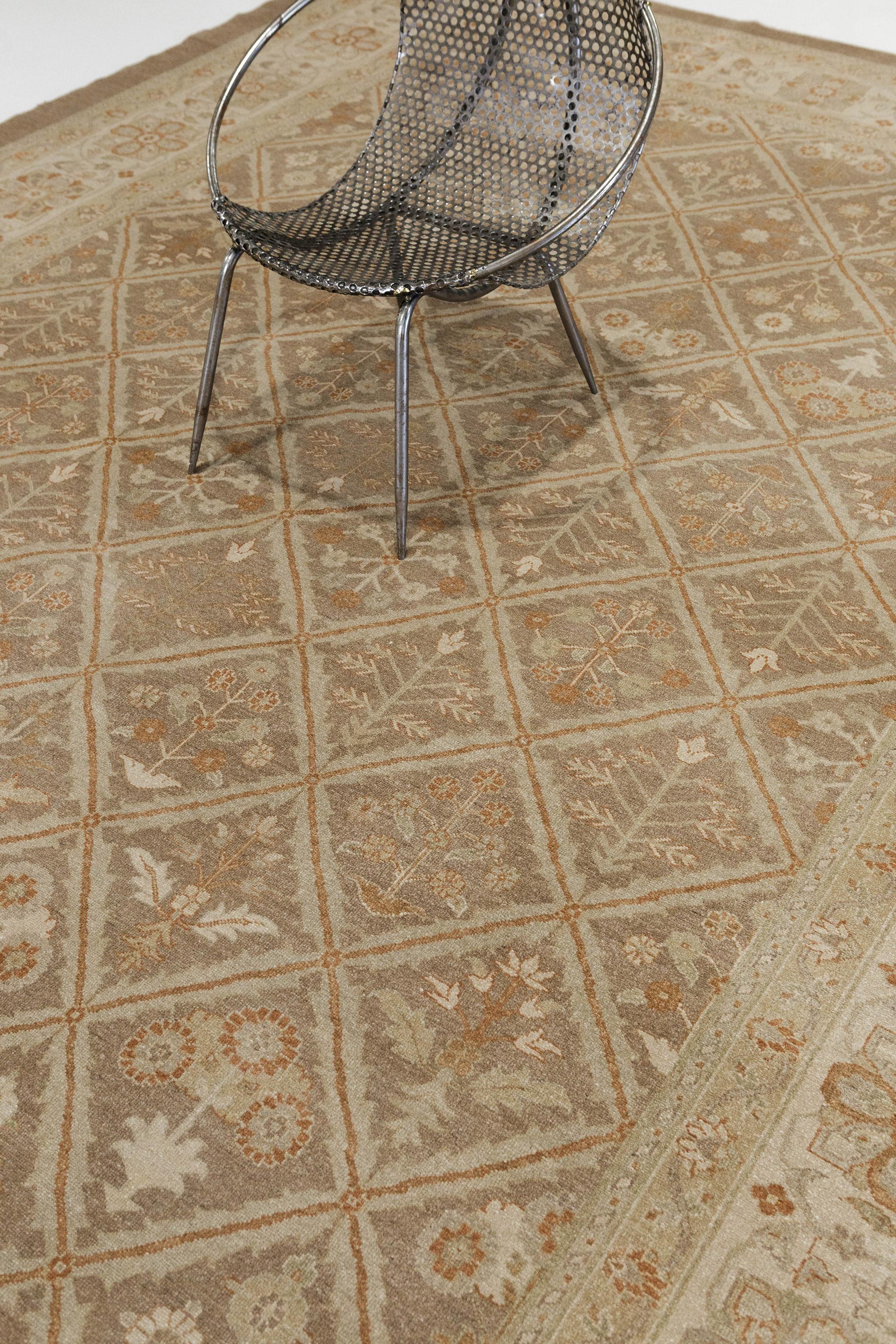 Tapis Mahal Panel Design Revive en teinture naturelle en vente 1