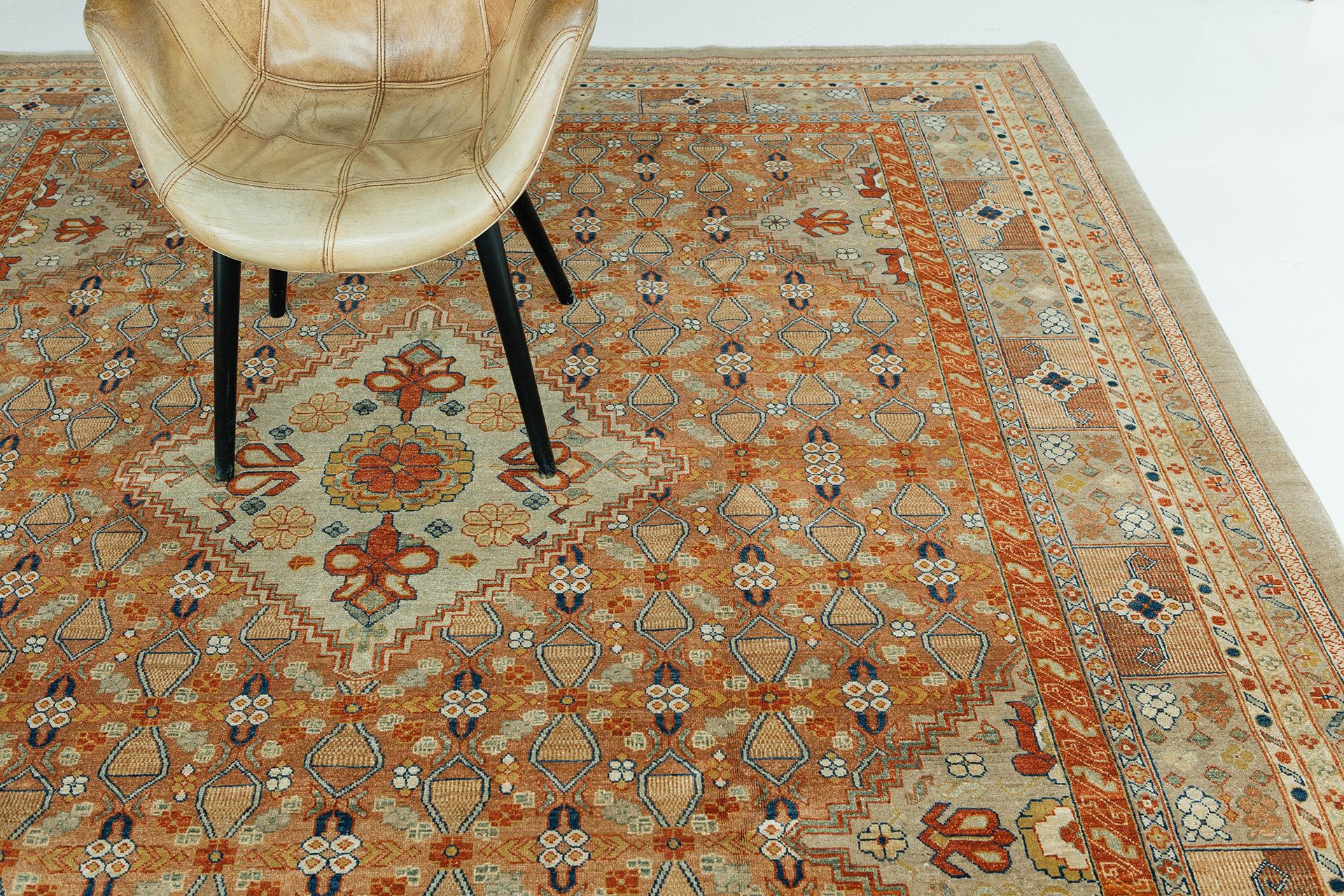 Hand-Knotted Natural Dye Malayer Revival Rug For Sale