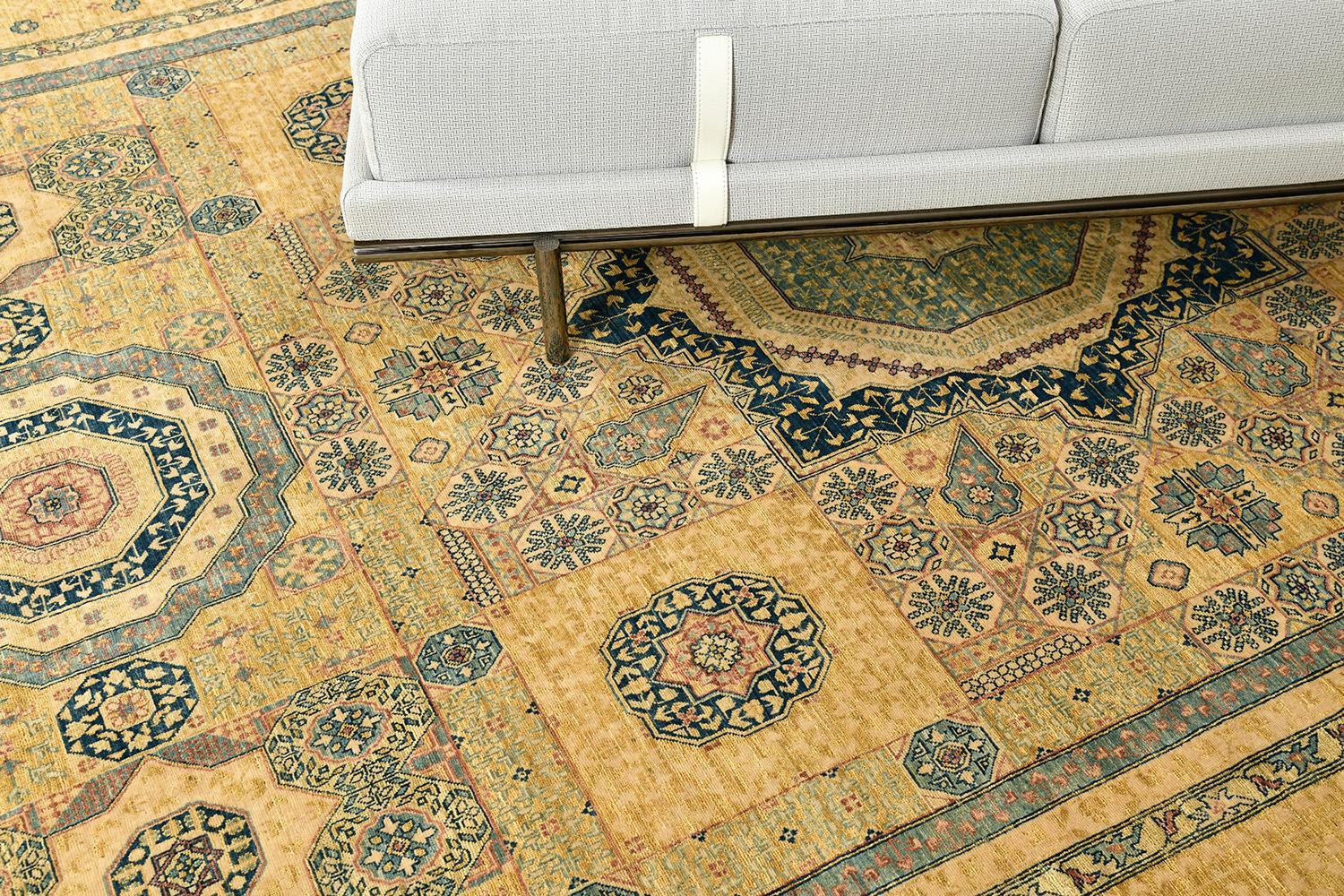 Natural Dye Mamluk Design Rug Fable Collection In New Condition For Sale In WEST HOLLYWOOD, CA