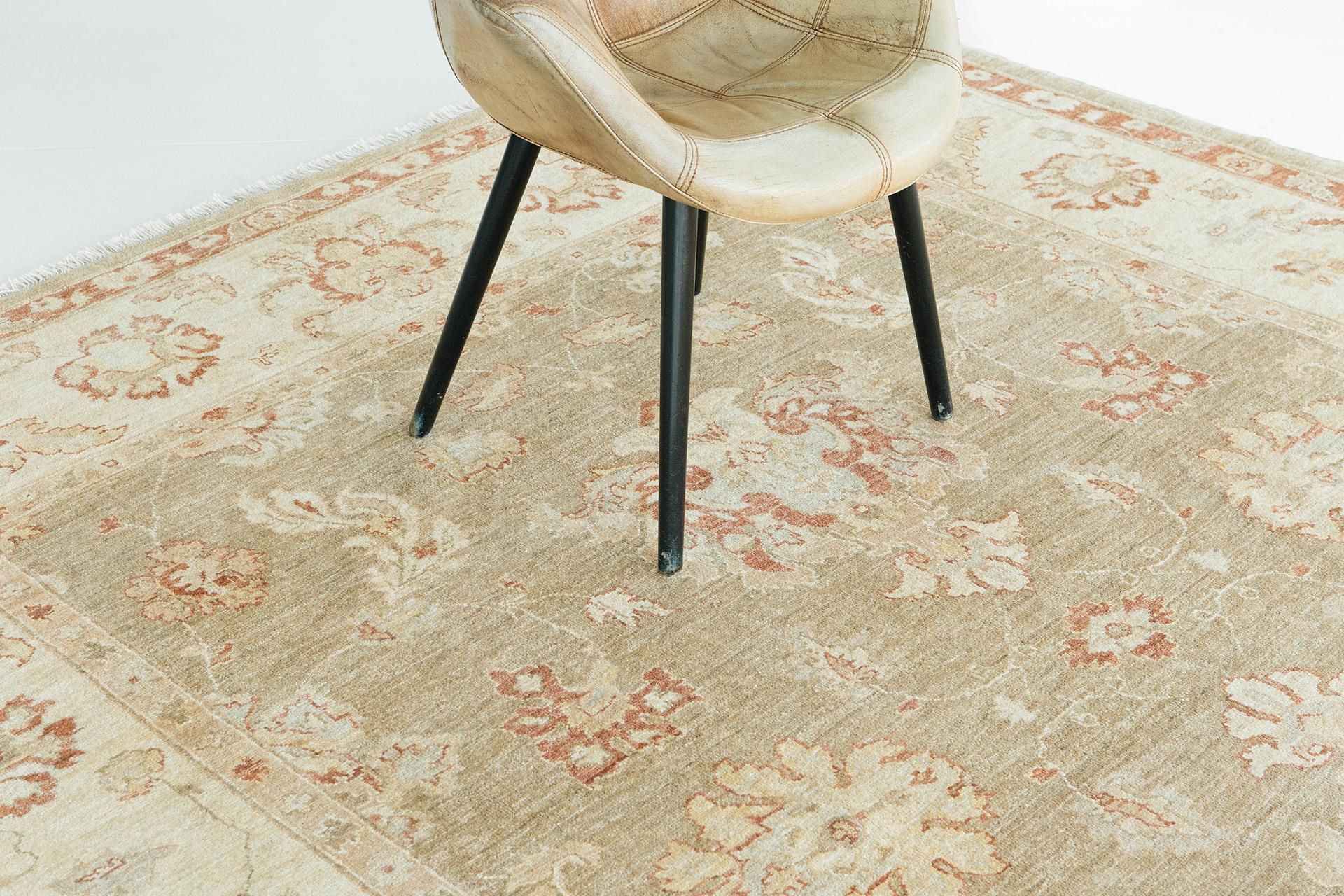 Natural Dye Oushak Revival Rug In New Condition For Sale In WEST HOLLYWOOD, CA