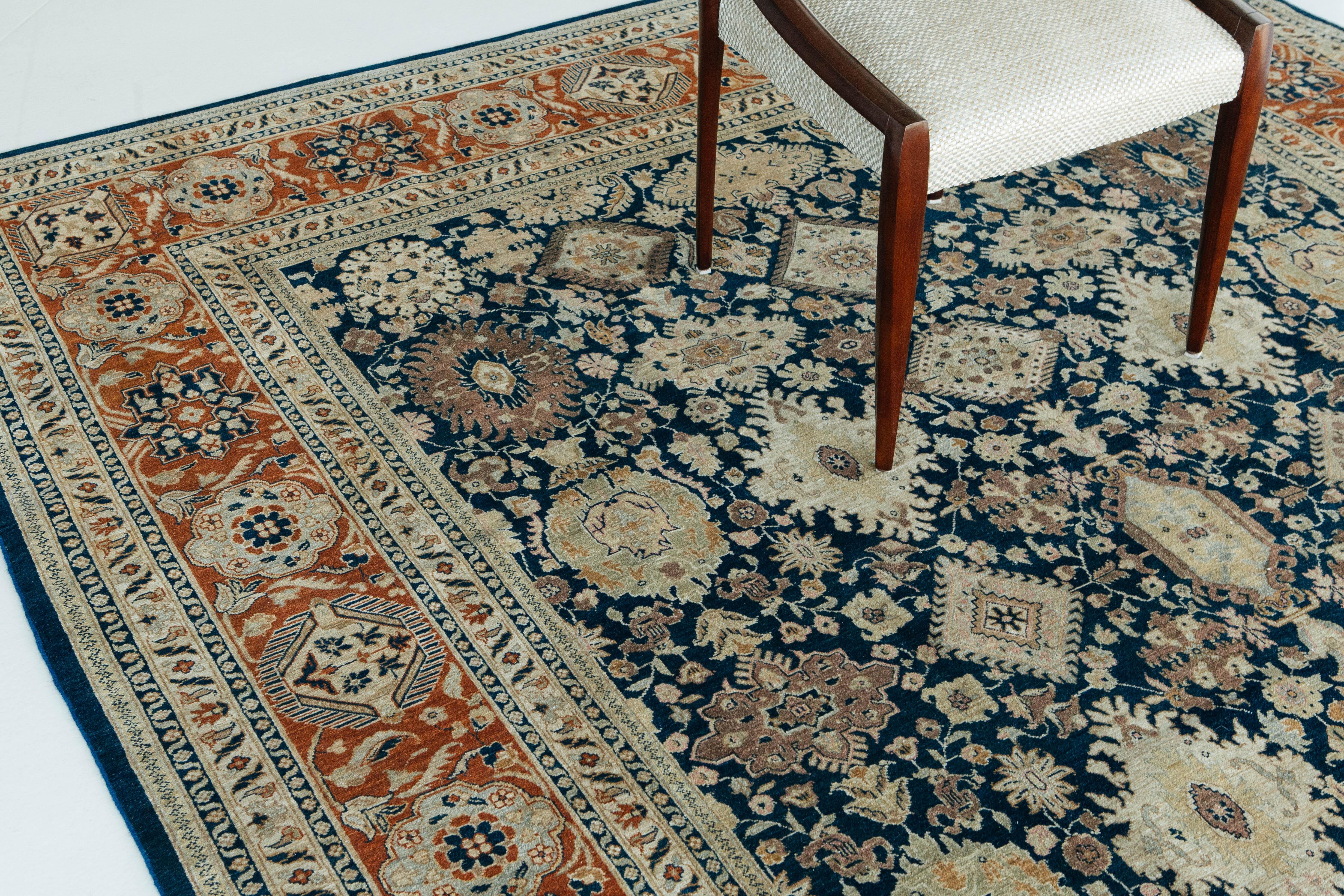 Tappeto in stile Sarouk Farahan con tintura naturale in vendita 3