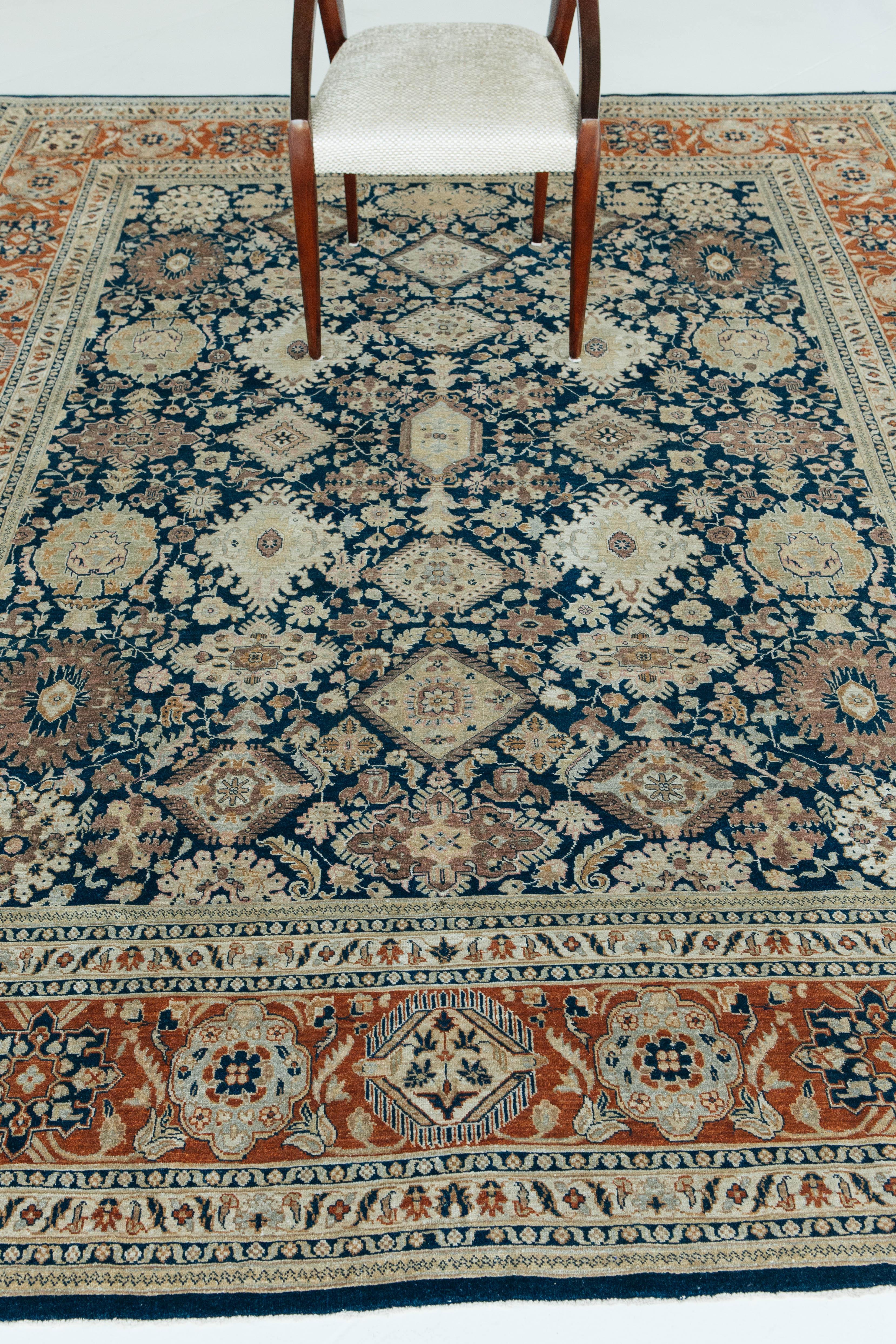 Tappeto in stile Sarouk Farahan con tintura naturale in vendita 5