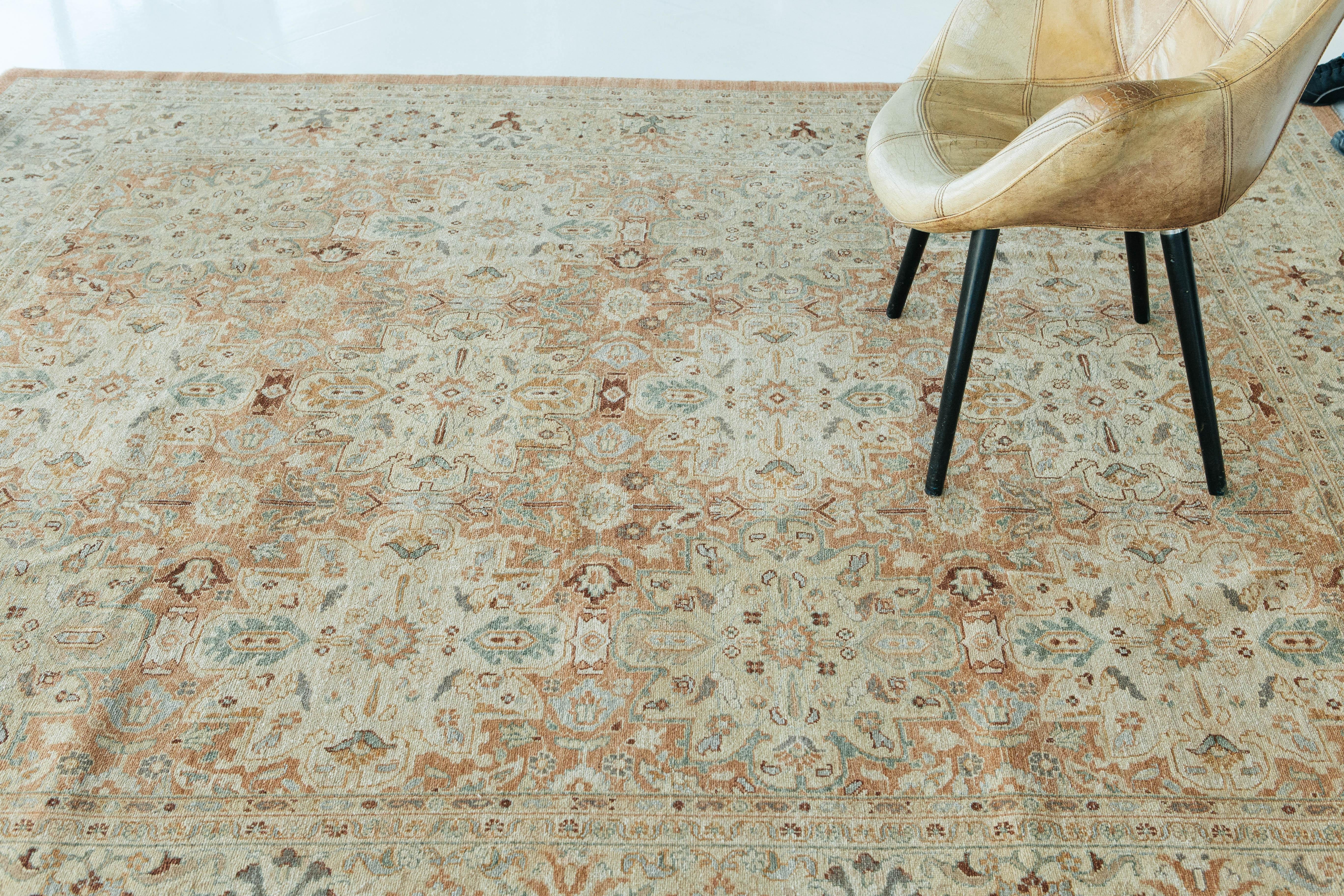 Contemporary Natural Dye Sarouk Farahan Style Rug For Sale