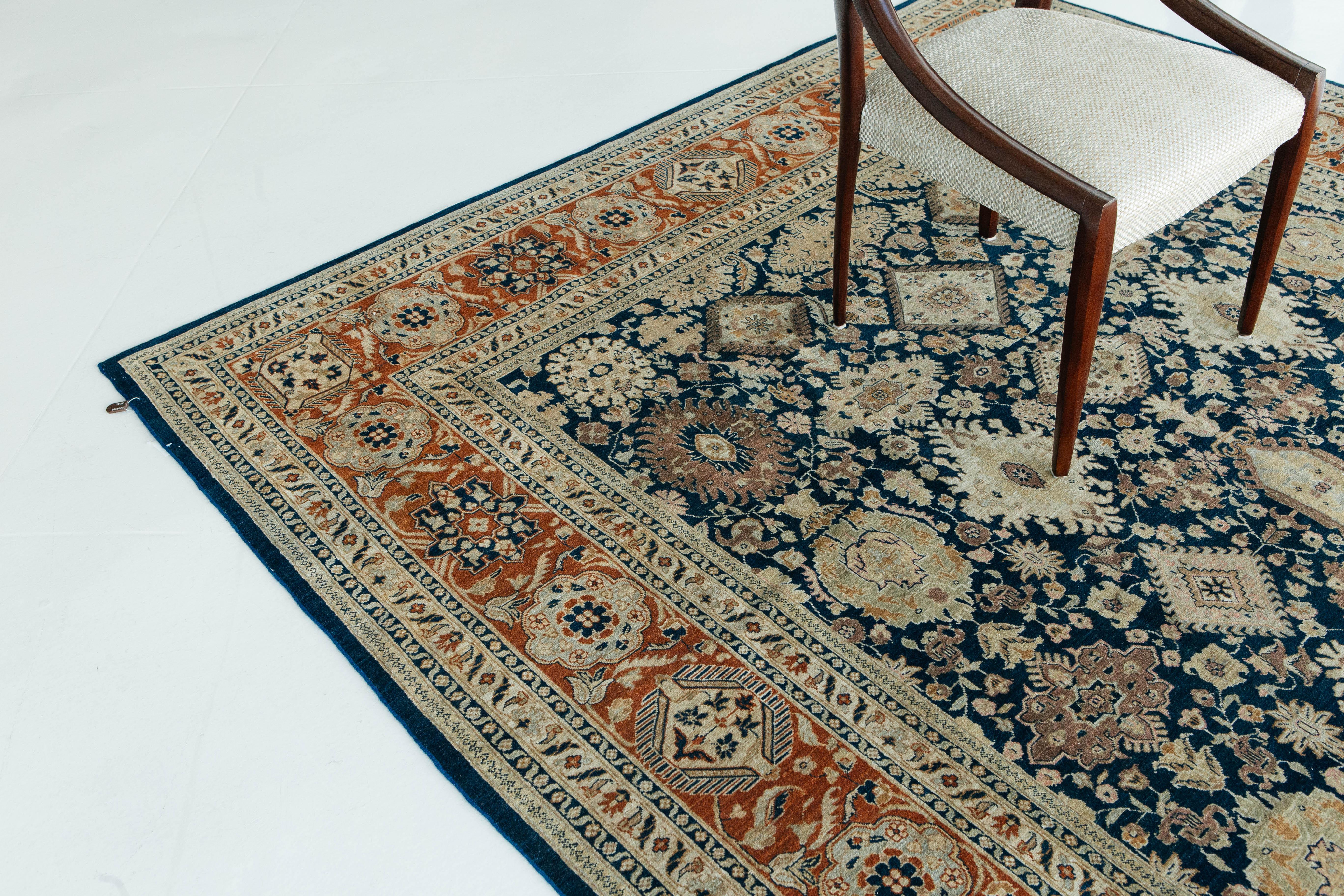 Tappeto in stile Sarouk Farahan con tintura naturale in vendita 2