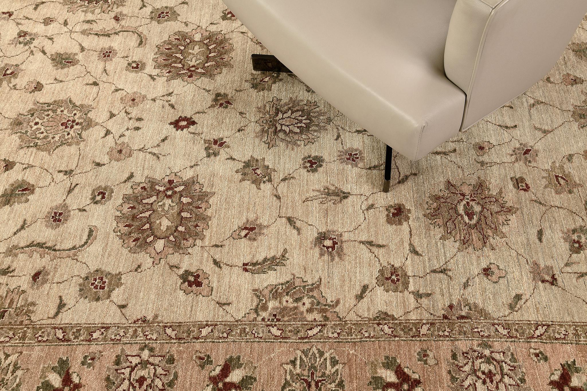 Classy yet gorgeous. This will never be an absurd choice to style your home with our Sultanabad Rug revival. Meticulously designed with promising blooming florals and elements. Surprisingly beautiful, it makes the rug more classy and simple. Perfect