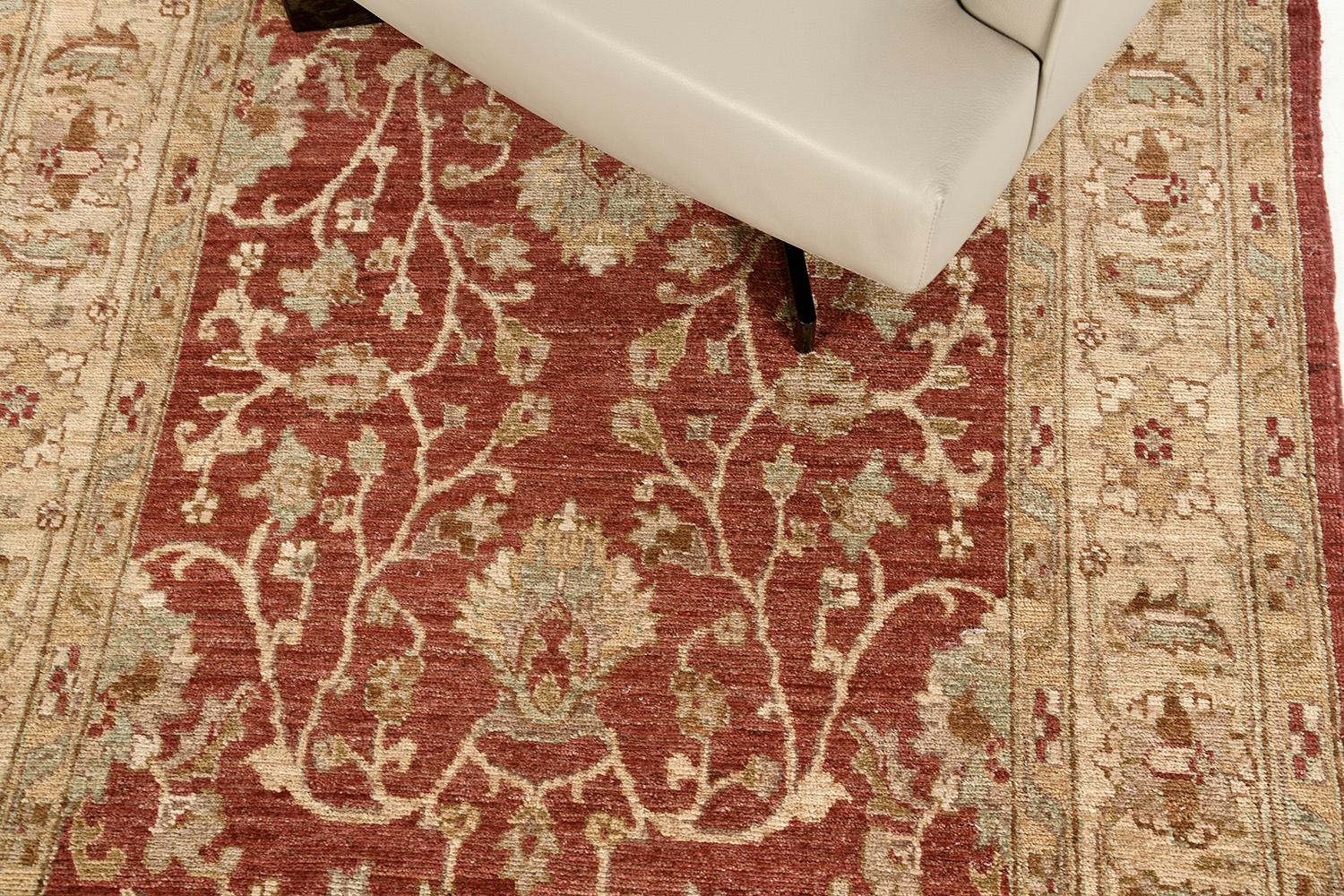 Natural Dye Sultanabad Design-Läufer Divine (Handgeknüpft) im Angebot