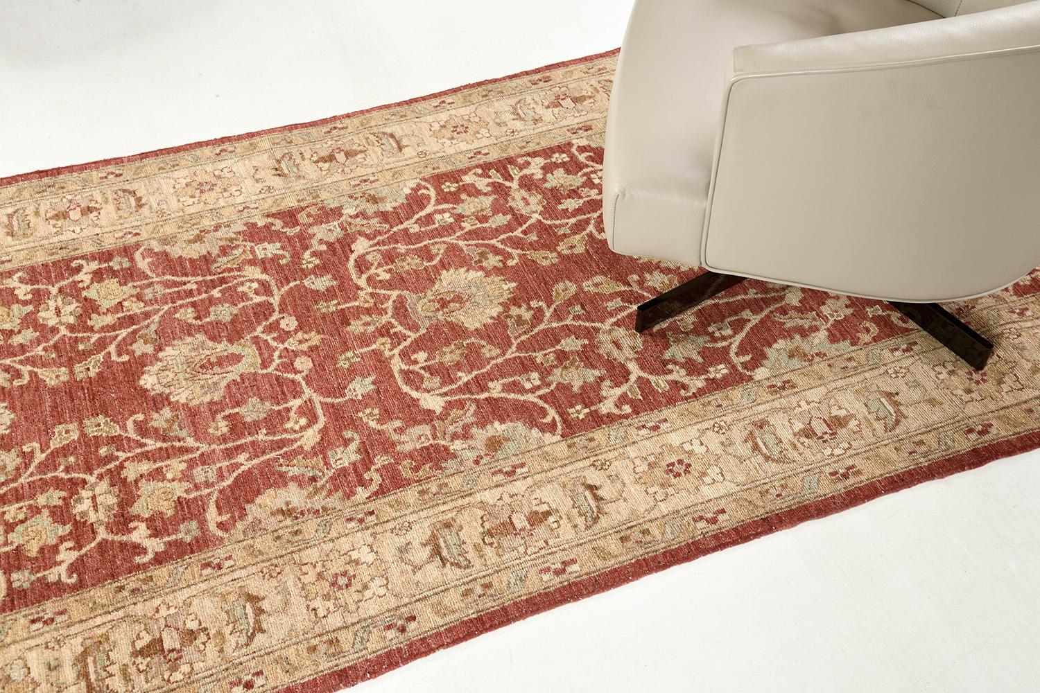 Natural Dye Sultanabad Design-Läufer Divine im Angebot 1