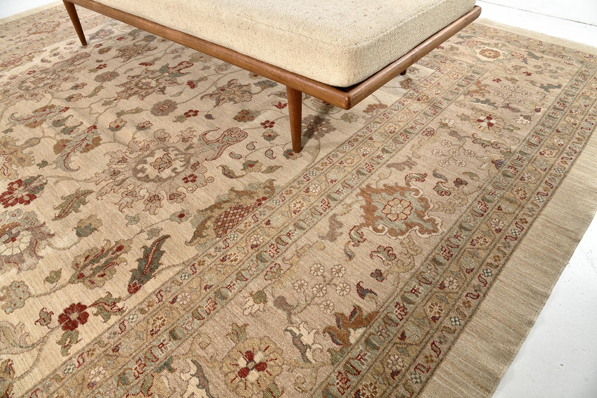 Afghan Dye naturelle Sultanabad Revival D256 Divine en vente