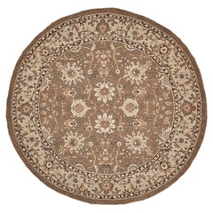 Naturfarbener Sultanabad Revive Rundteppich