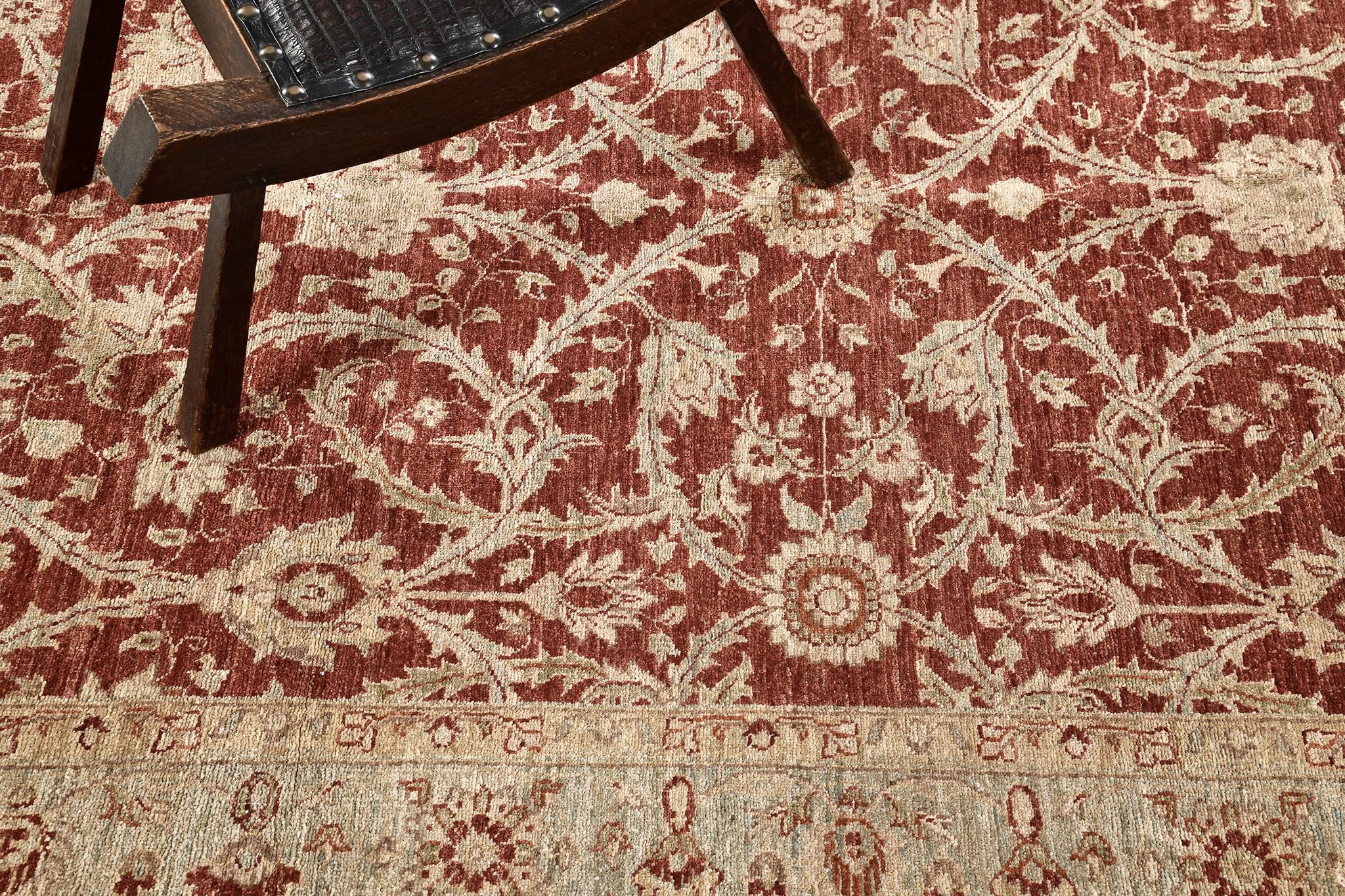 Hand-Knotted Natural Dye Sultanabad Revival Rug For Sale