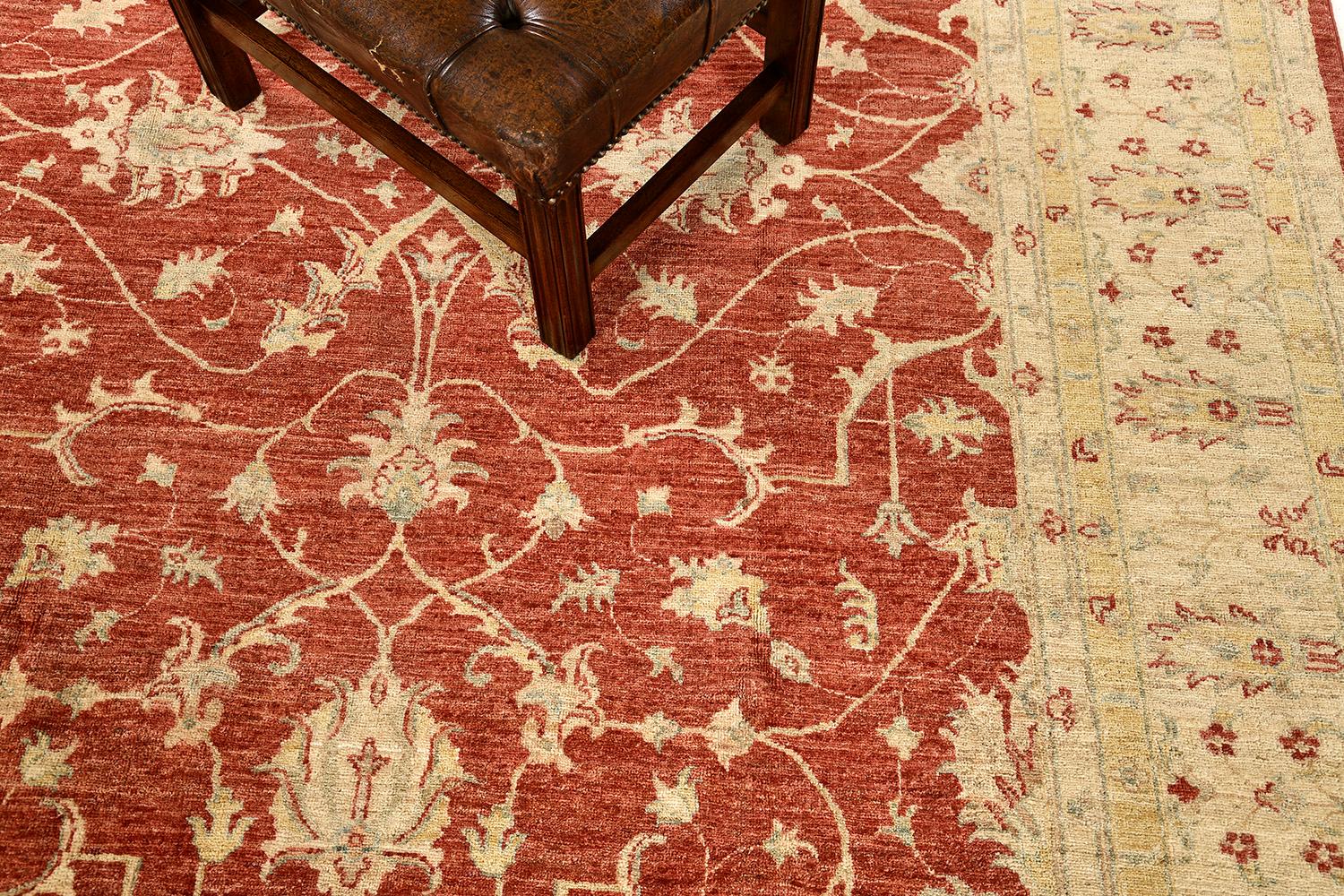 Contemporary Natural Dye Sultanabad Revival Rug For Sale