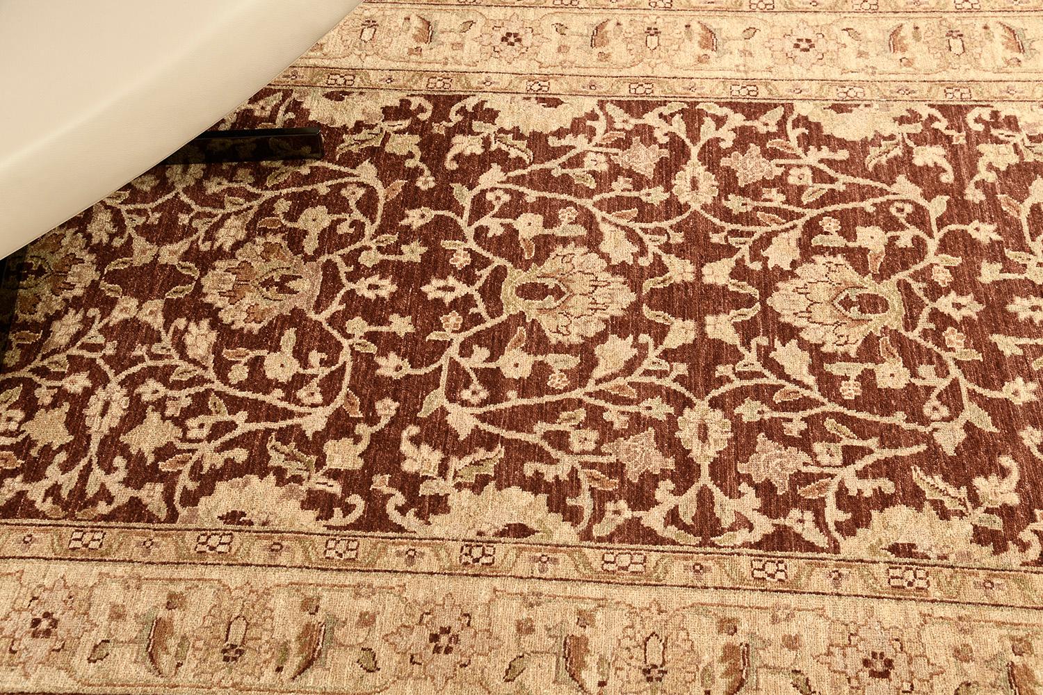 Corredor Sultanabad Revival de Tinte Natural Anudado a mano en venta