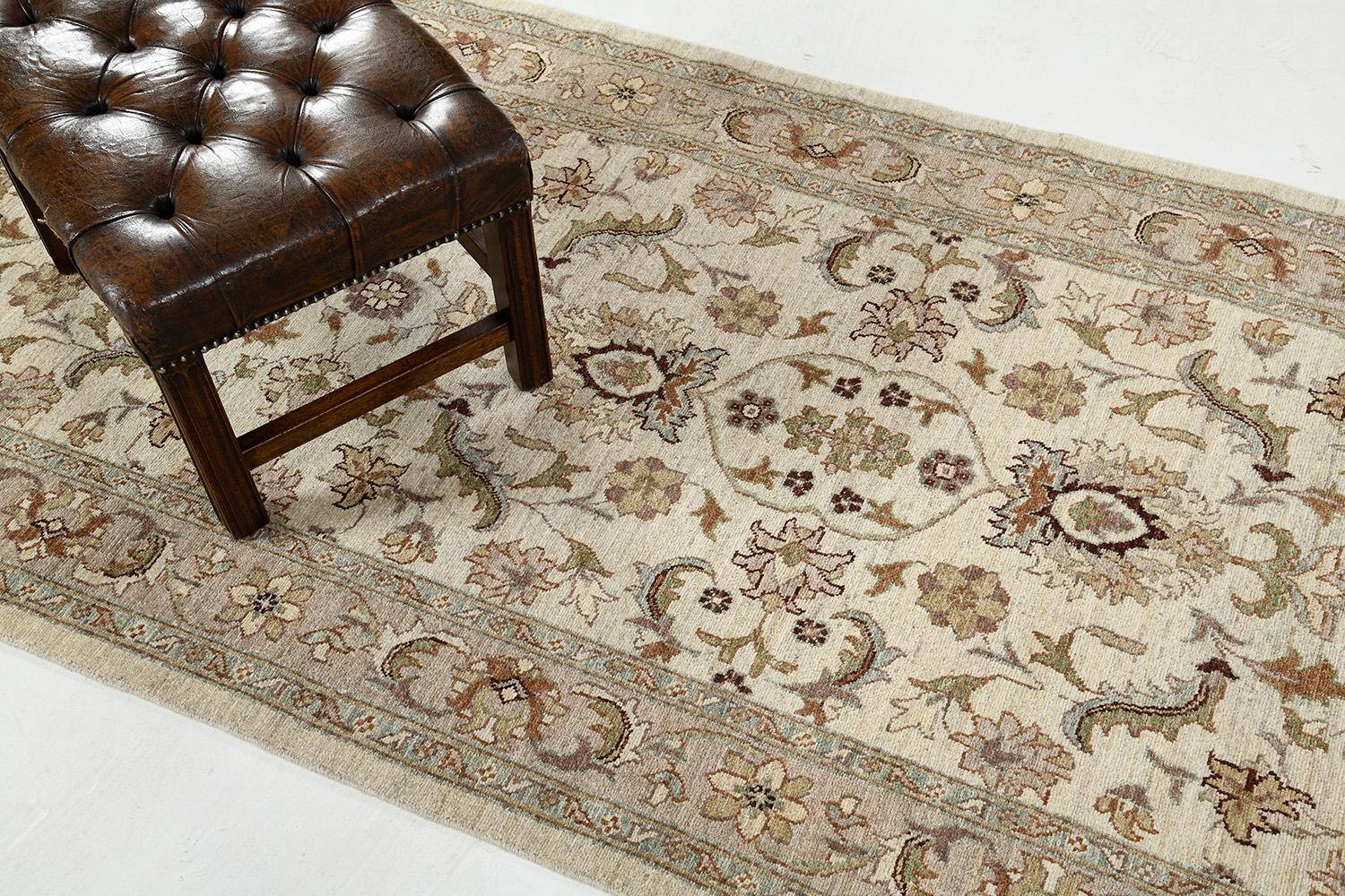 Hand-Knotted Natural Dye Sultanabad Revival Runner For Sale