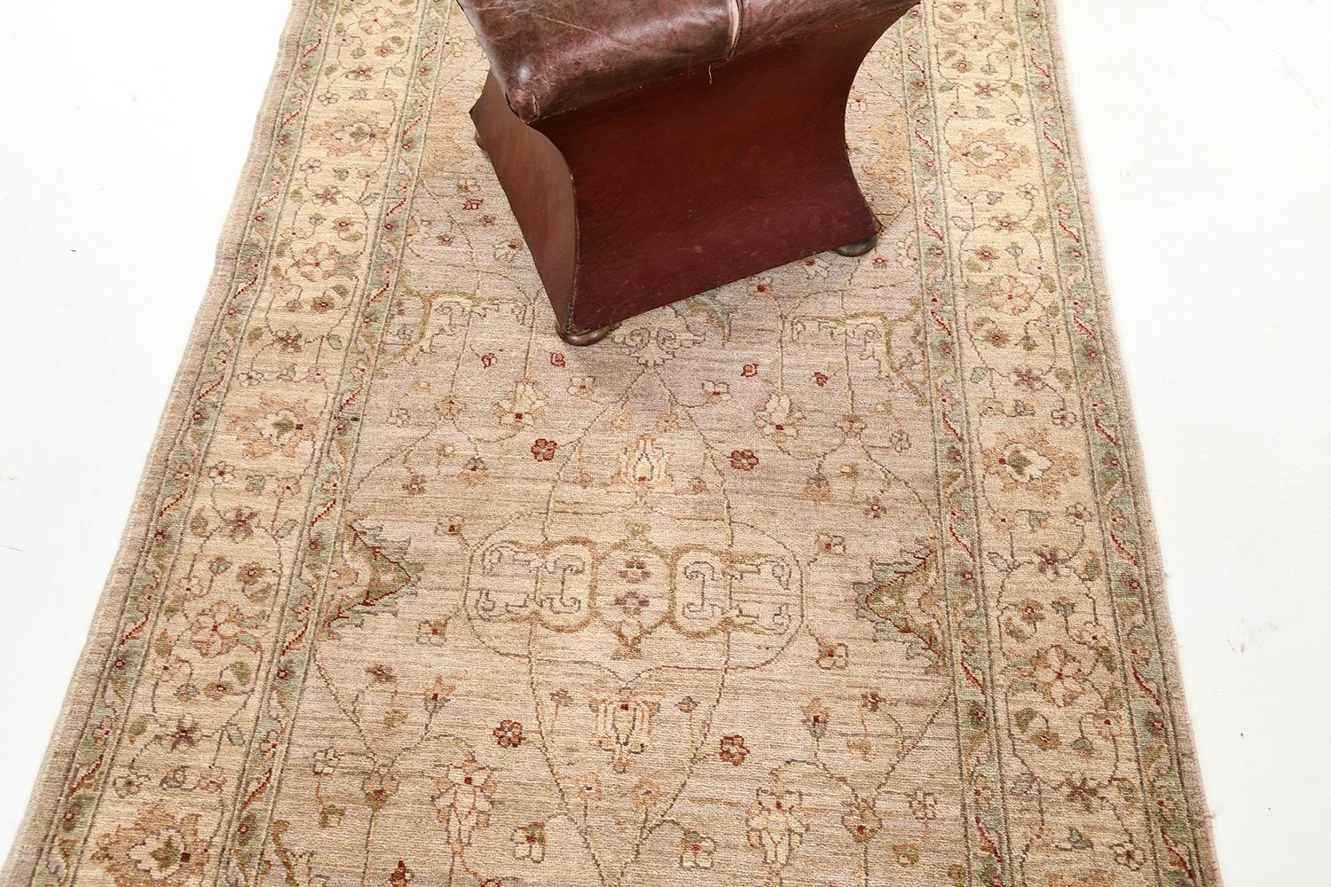 Contemporary Natural Dye Sultanabad Revival Runner For Sale
