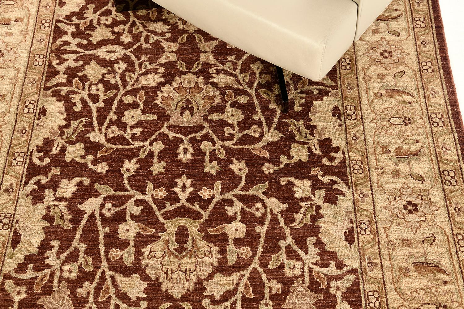 Contemporary Natural Dye Sultanabad Revival Runner For Sale