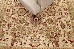 Naturfarbener Sultanabad Revive Quadratischer Teppich