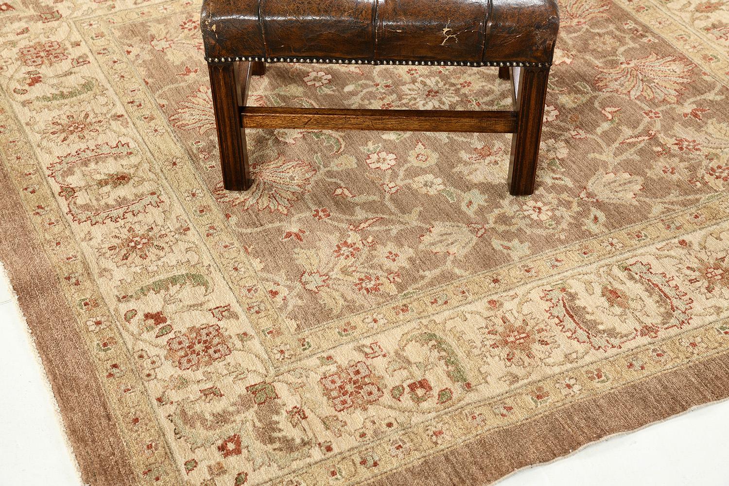 Afghan Natural Dye Sultanabad Revival Square Rug For Sale