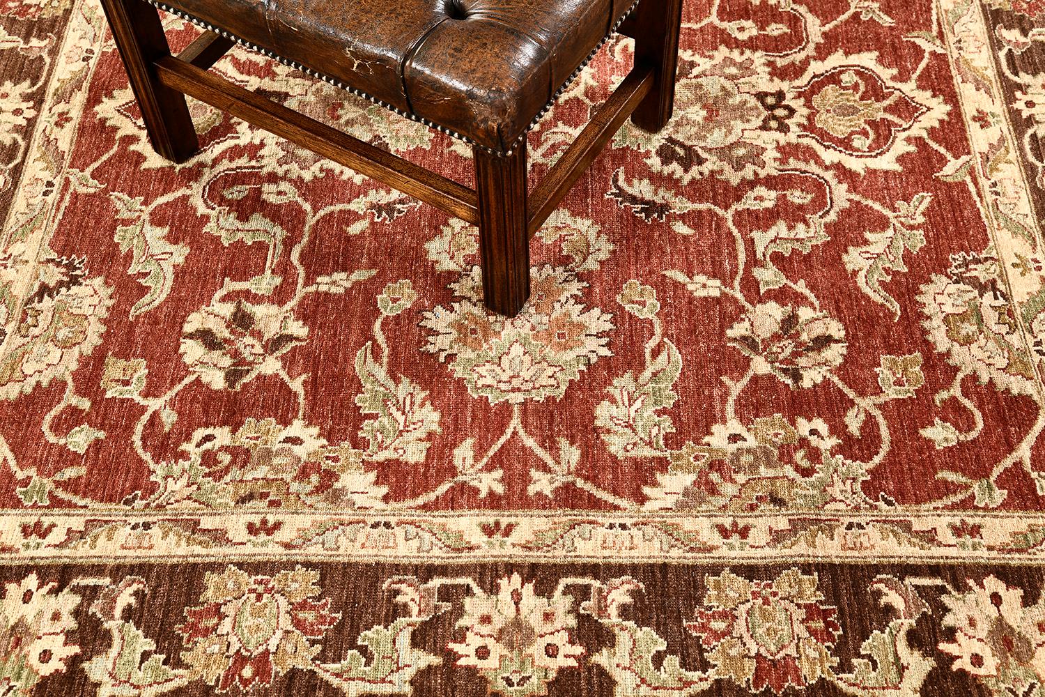 Contemporary Natural Dye Sultanabad Revival Square Rug For Sale