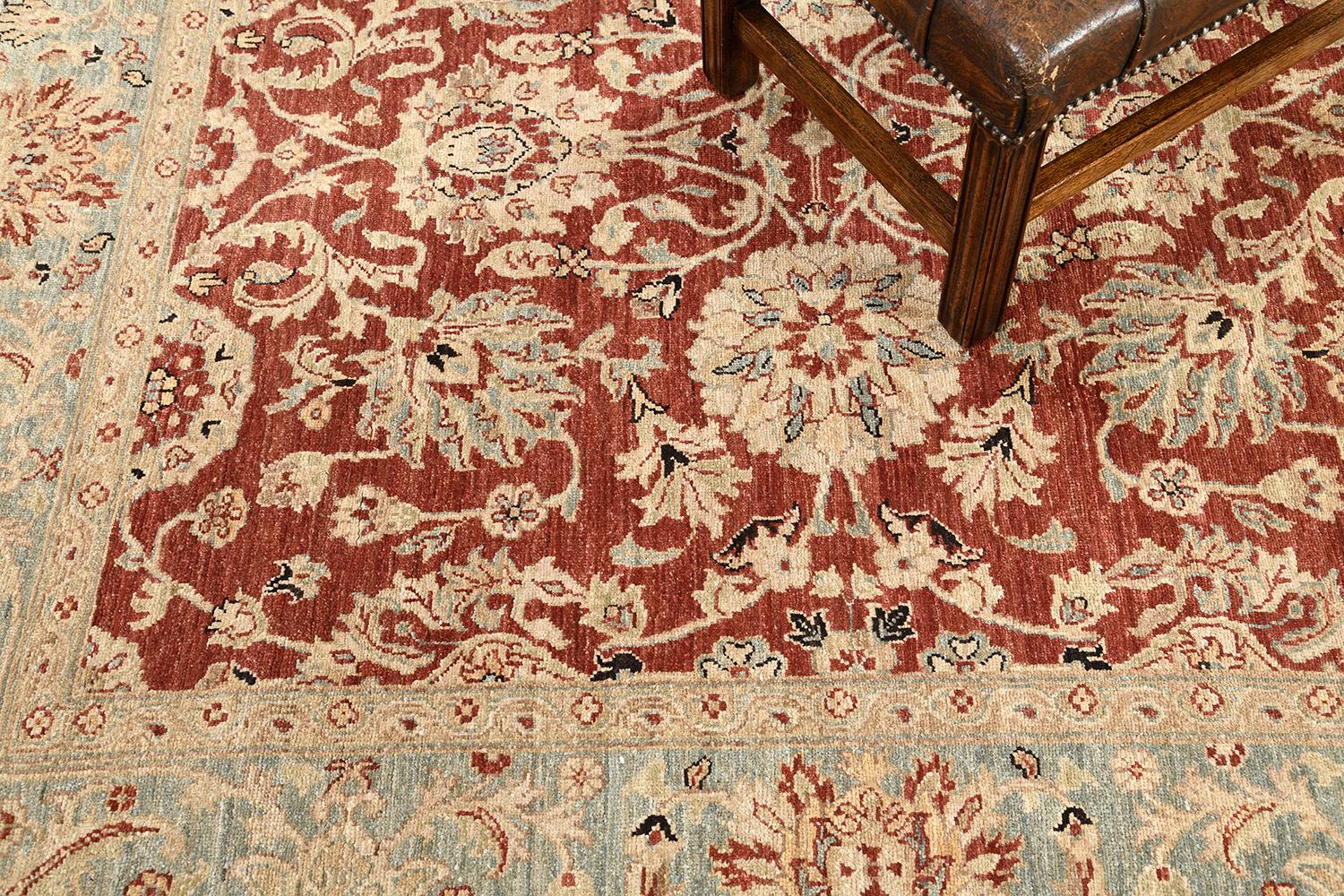 Contemporary Natural Dye Sultanabad Revival Square Rug For Sale