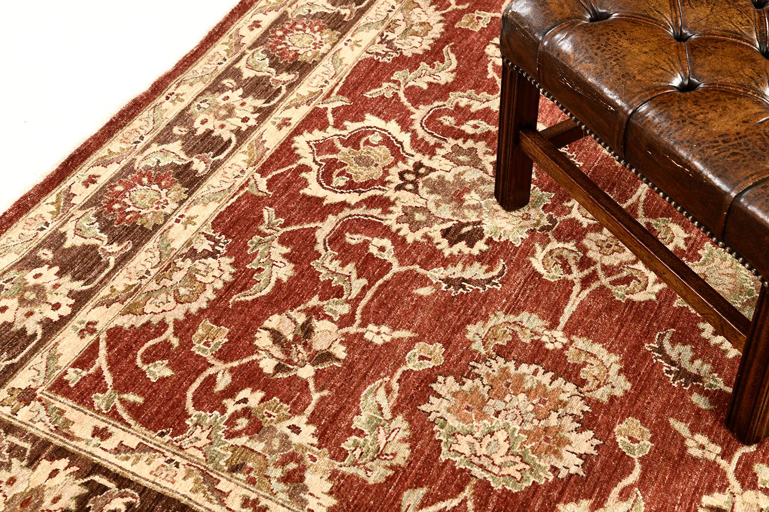 Natural Dye Sultanabad Revival Square Rug For Sale 1