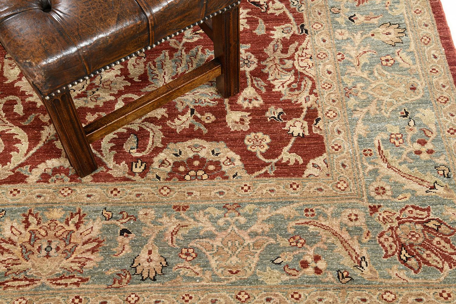 Natural Dye Sultanabad Revival Square Rug For Sale 2