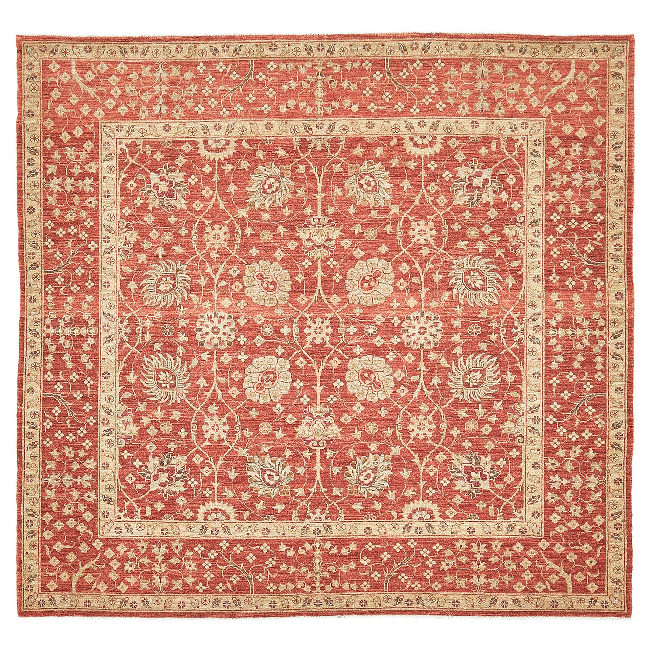 Naturfarbener Sultanabad Revive Quadratischer Teppich