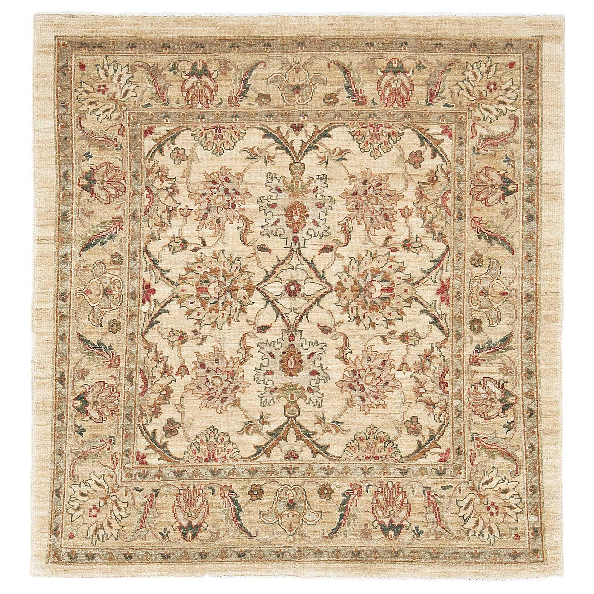 Tapis carré Sultanabad Revive, teinture naturelle