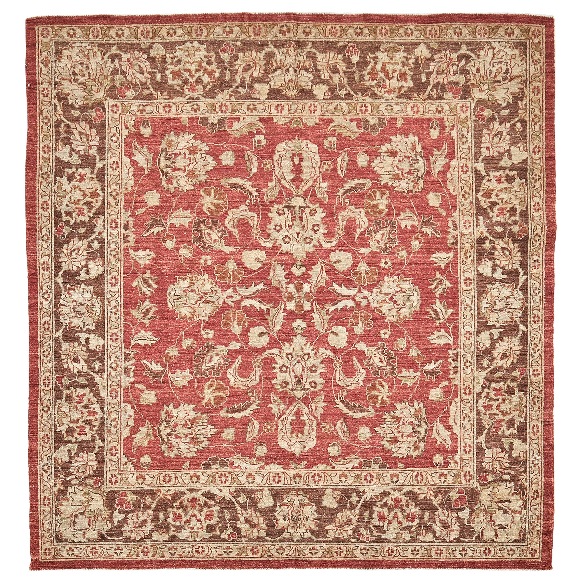 Naturfarbener Sultanabad Revive Quadratischer Teppich