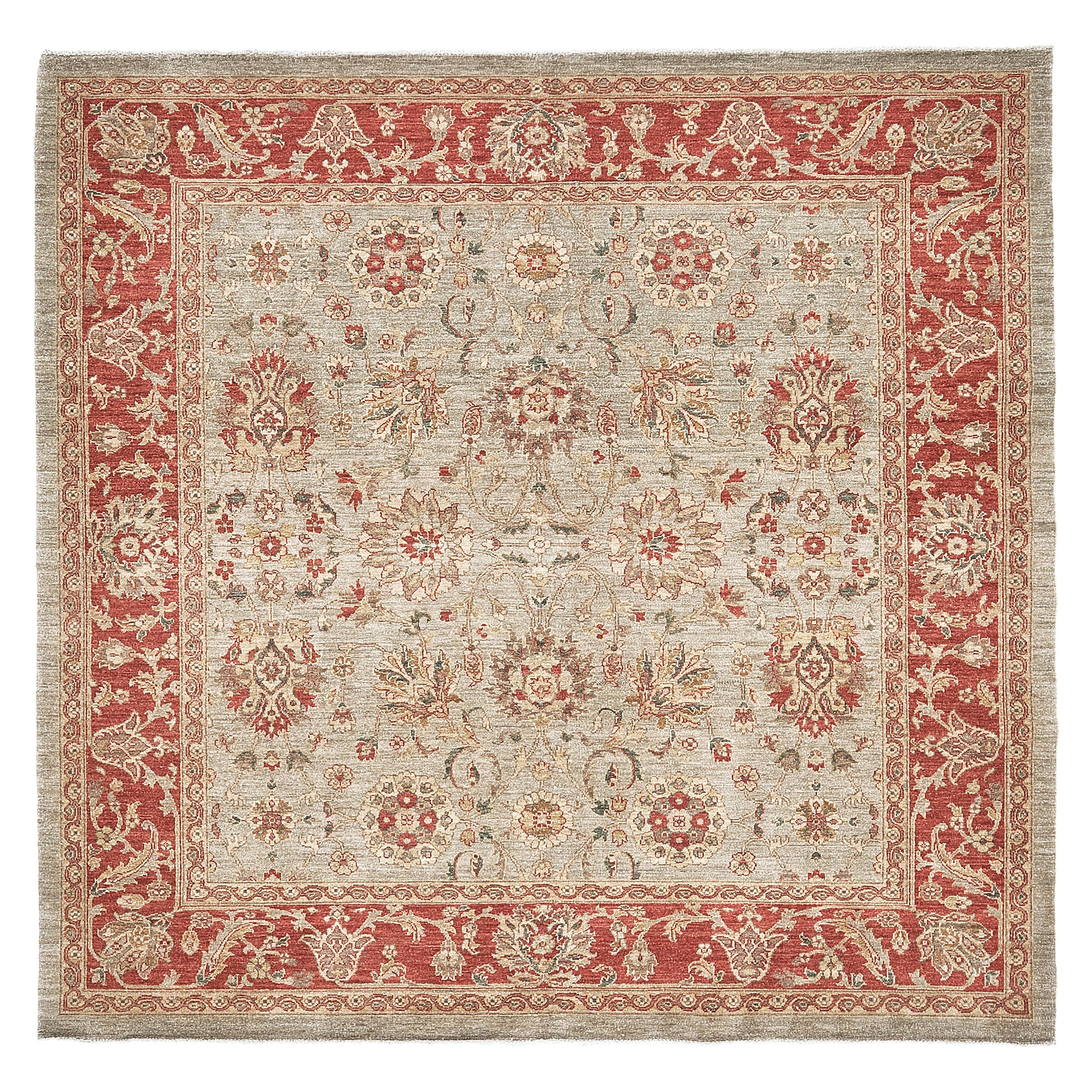 Naturfarbener Sultanabad Revive Quadratischer Teppich