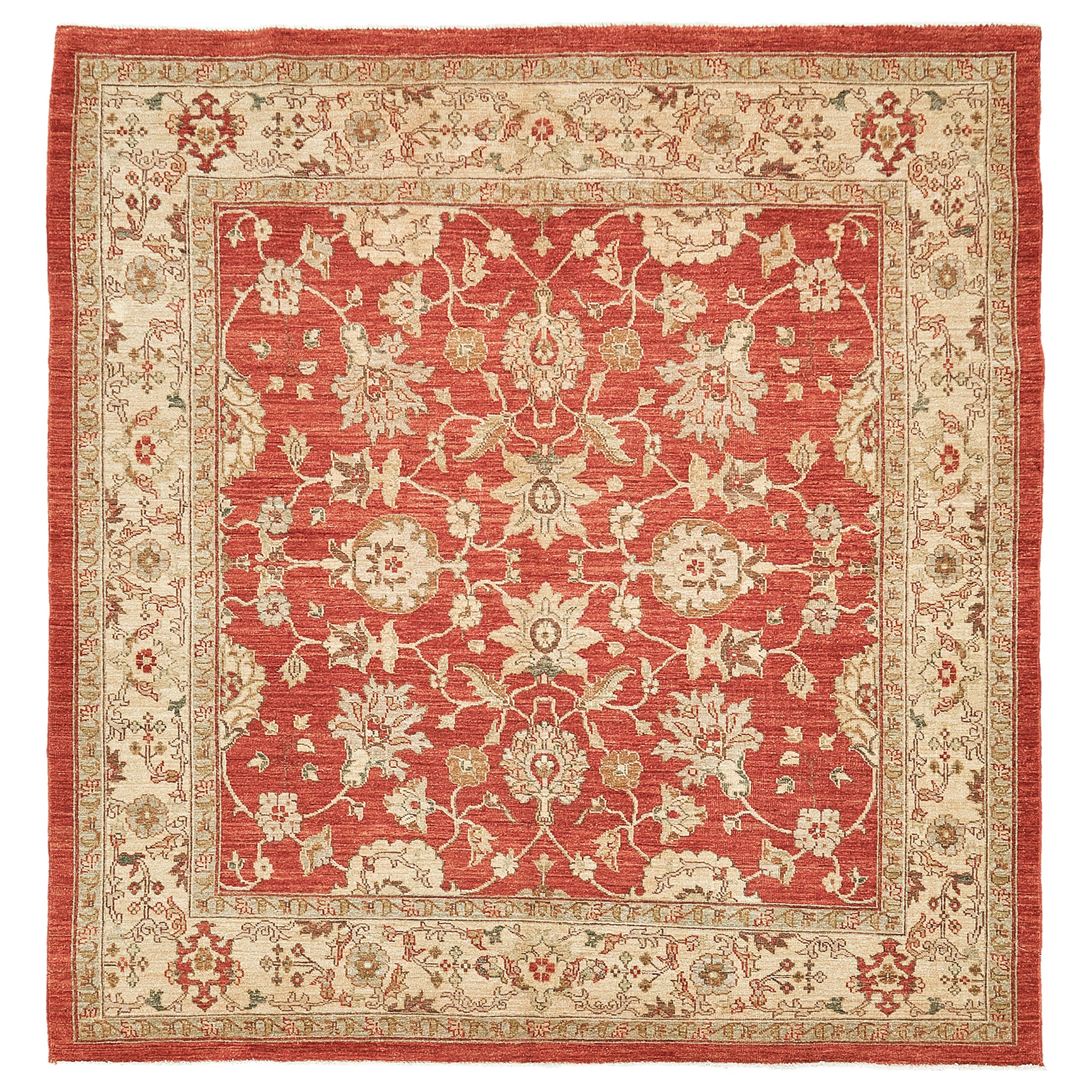 Naturfarbener Sultanabad Revive Quadratischer Teppich