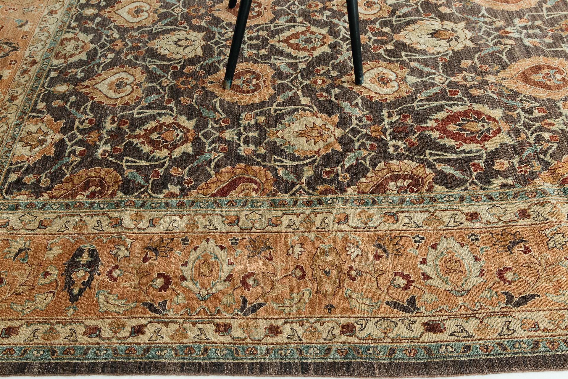 Contemporary Natural Dye Sultanabad Style Rug D5165 Divine For Sale