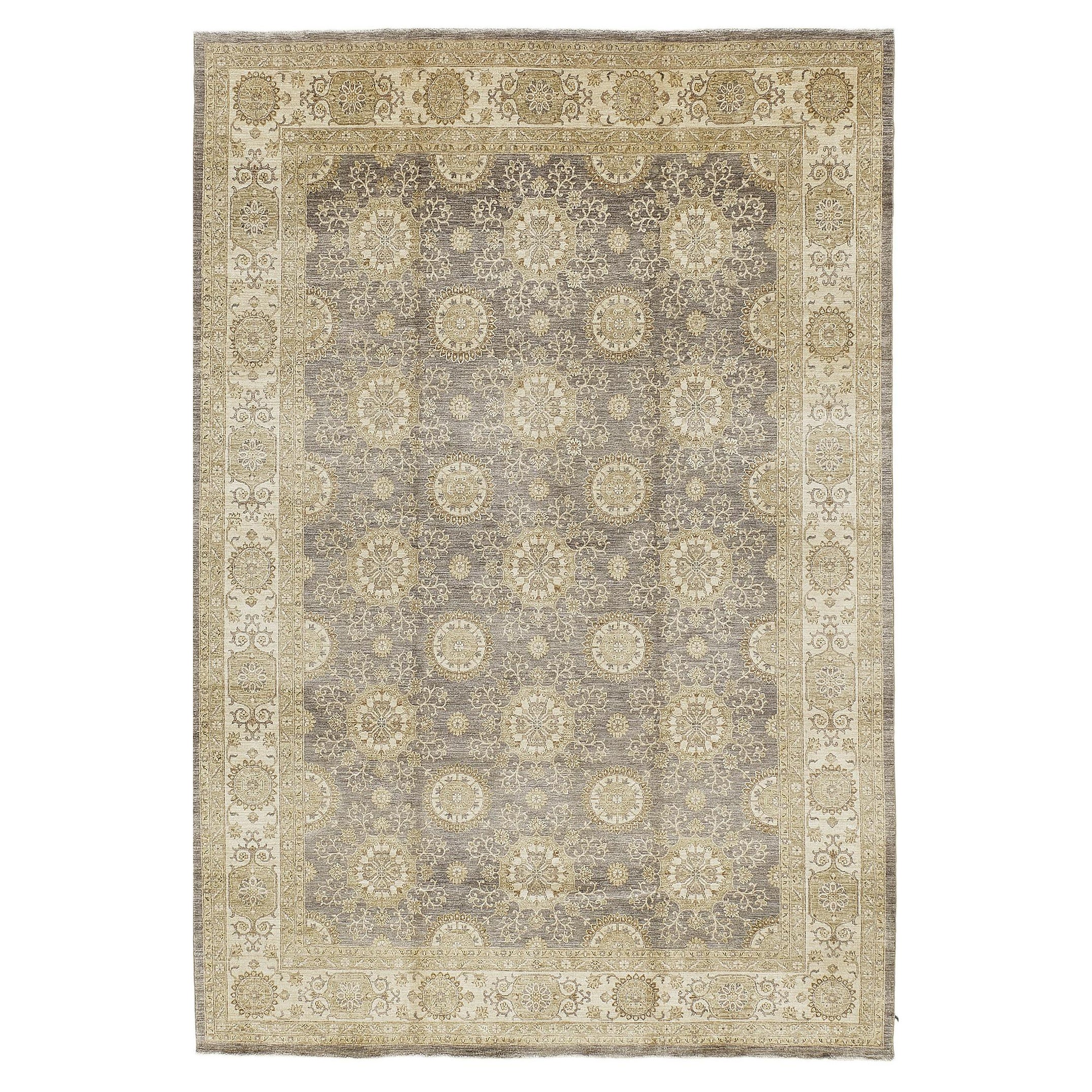 Natürliche Färbung Tabriz Allover Design Teppich D5558