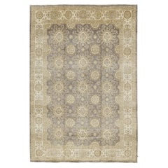 Natürliche Färbung Tabriz Allover Design Teppich D5558