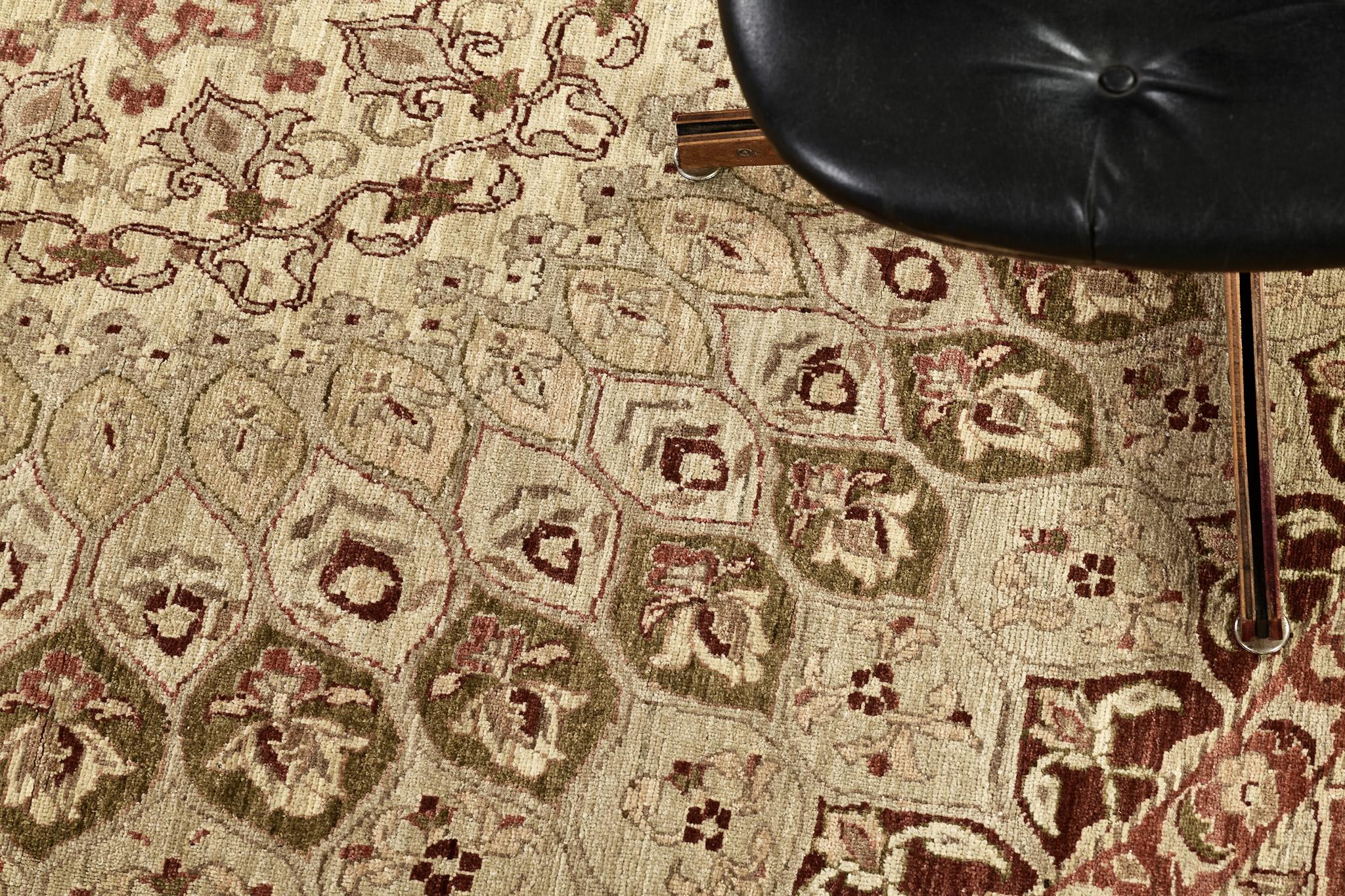 Natural Dye Tabriz Gonbad Design Revival Rug D5038 Fable In New Condition In WEST HOLLYWOOD, CA