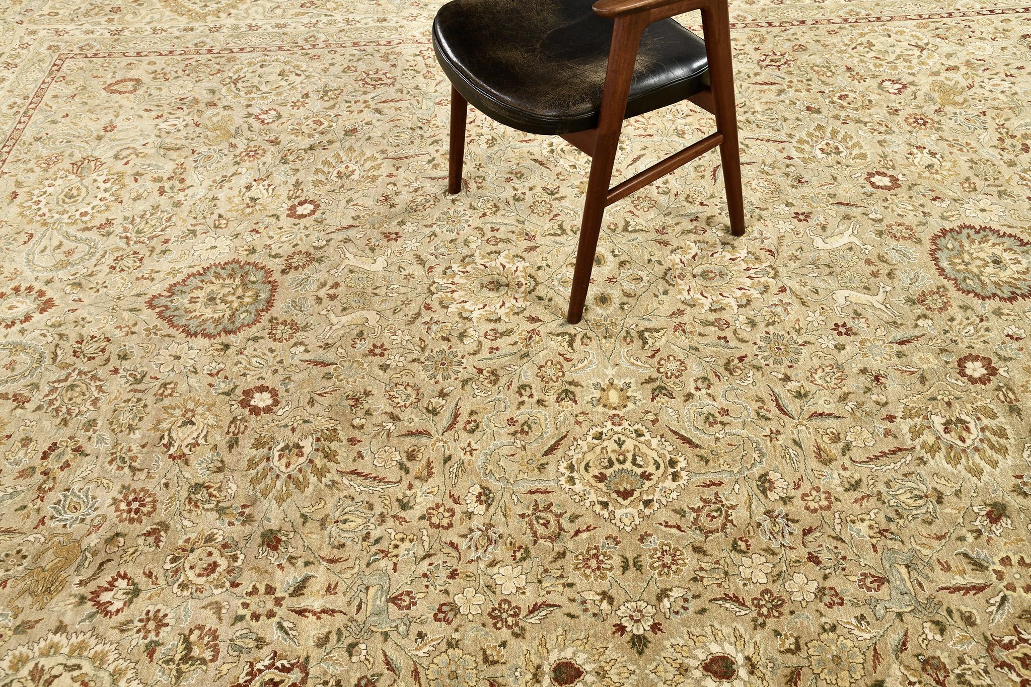 Natural Dye Tabriz Hadji Jalili Revival Rug In New Condition For Sale In WEST HOLLYWOOD, CA