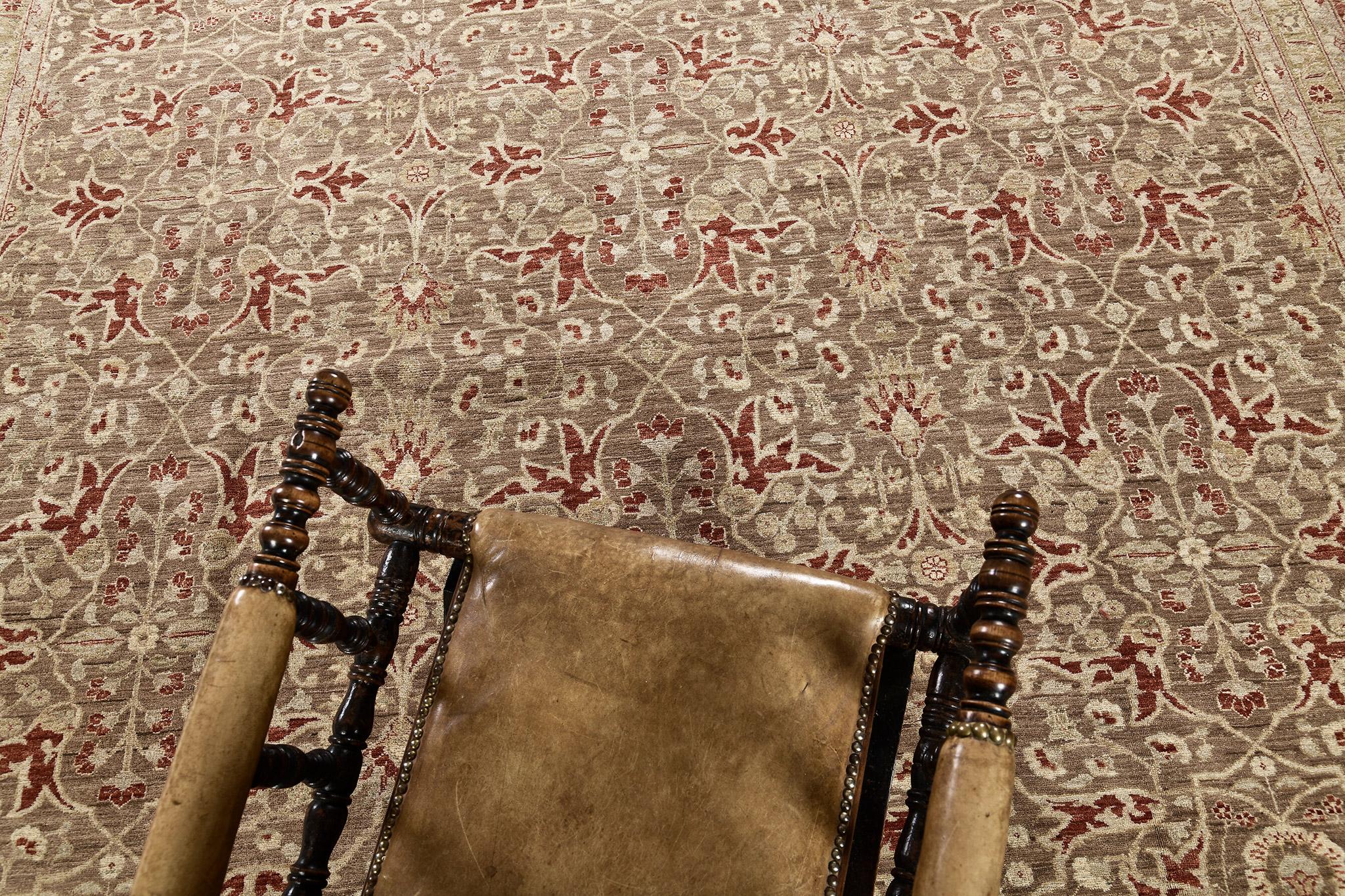 Afghan Natural Dye Tabriz Hadji Jalili Style Rug D5052 Fable For Sale